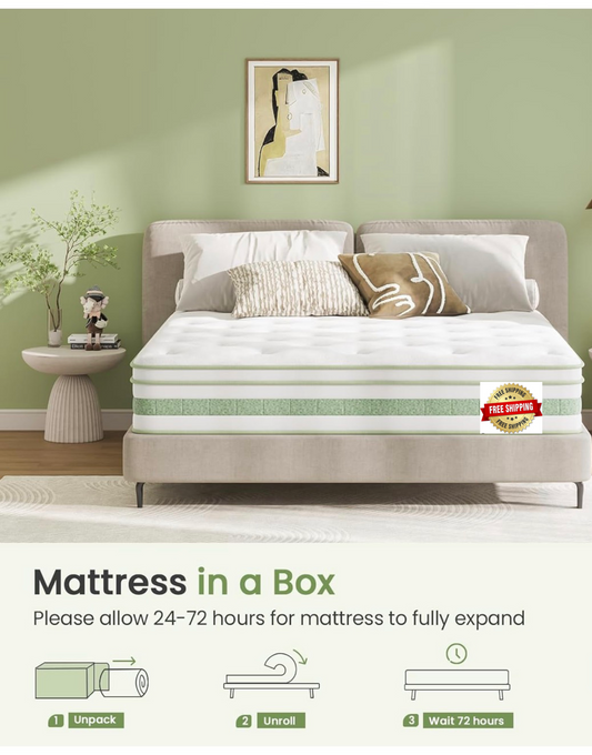 Small Double Mattress 4FT, 10 Inch Gel Memory Foam Pocket Sprung Hybrid Mattress, 7-Zone Orthopedic & Motion Isolation, Medium Firm, 120x190x25cm