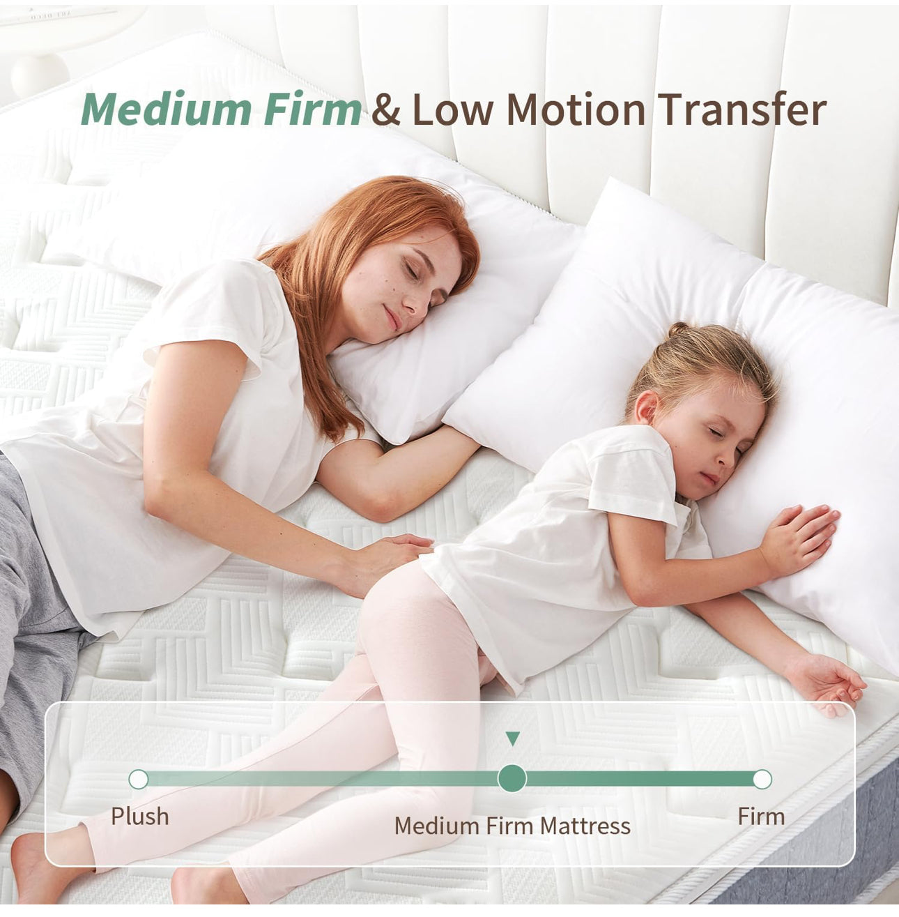 King Size Mattress, Orthopaedic Memory Foam Hybrid Medium Firm Mattress with 7-Zone