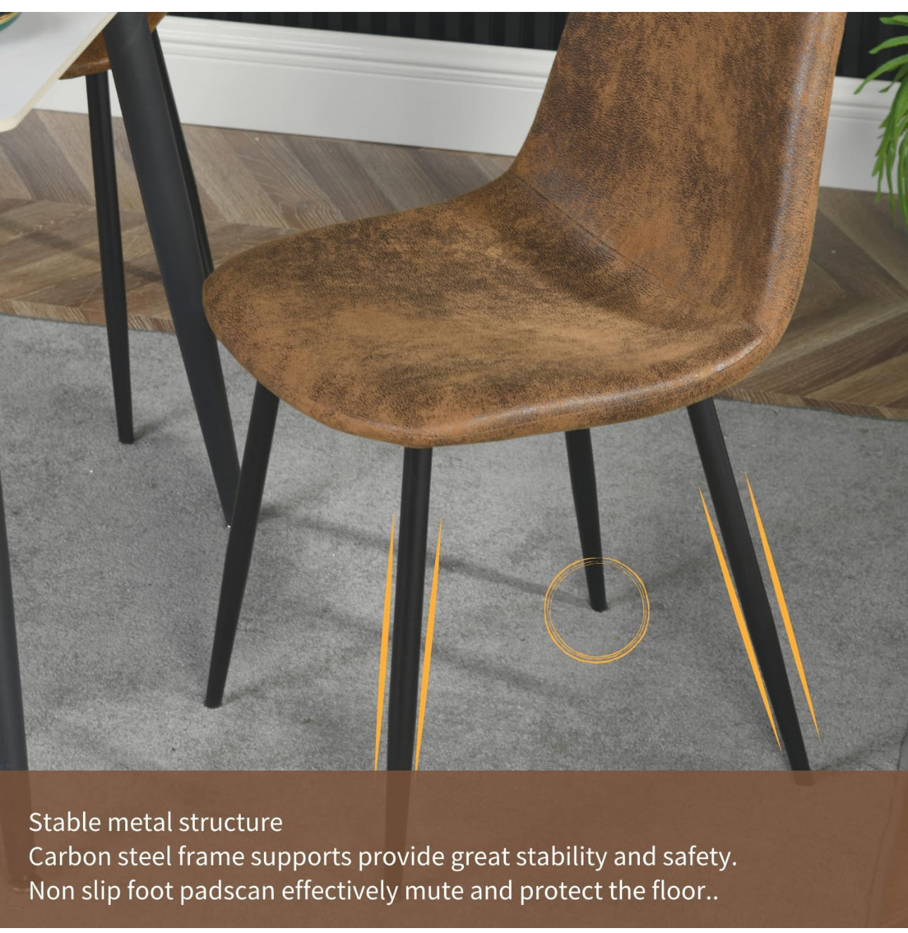 Set of 6 Suede Dining Chairs Soft Chairs Upholster