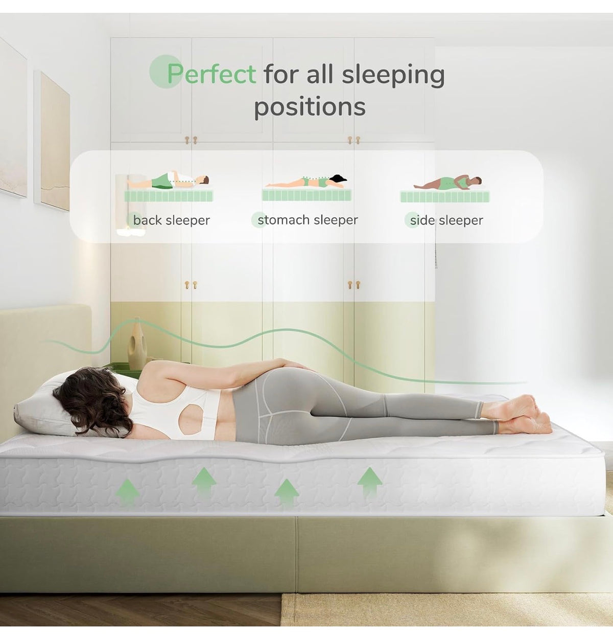 Double Mattresses, 8 Inch Pocket Sprung Mattresses with Breathable CertiPUR-US Foam and Skin-friendly OEKO-TEX Fabric, Medium Firm 4FT6 Mattress 135x190x20cm