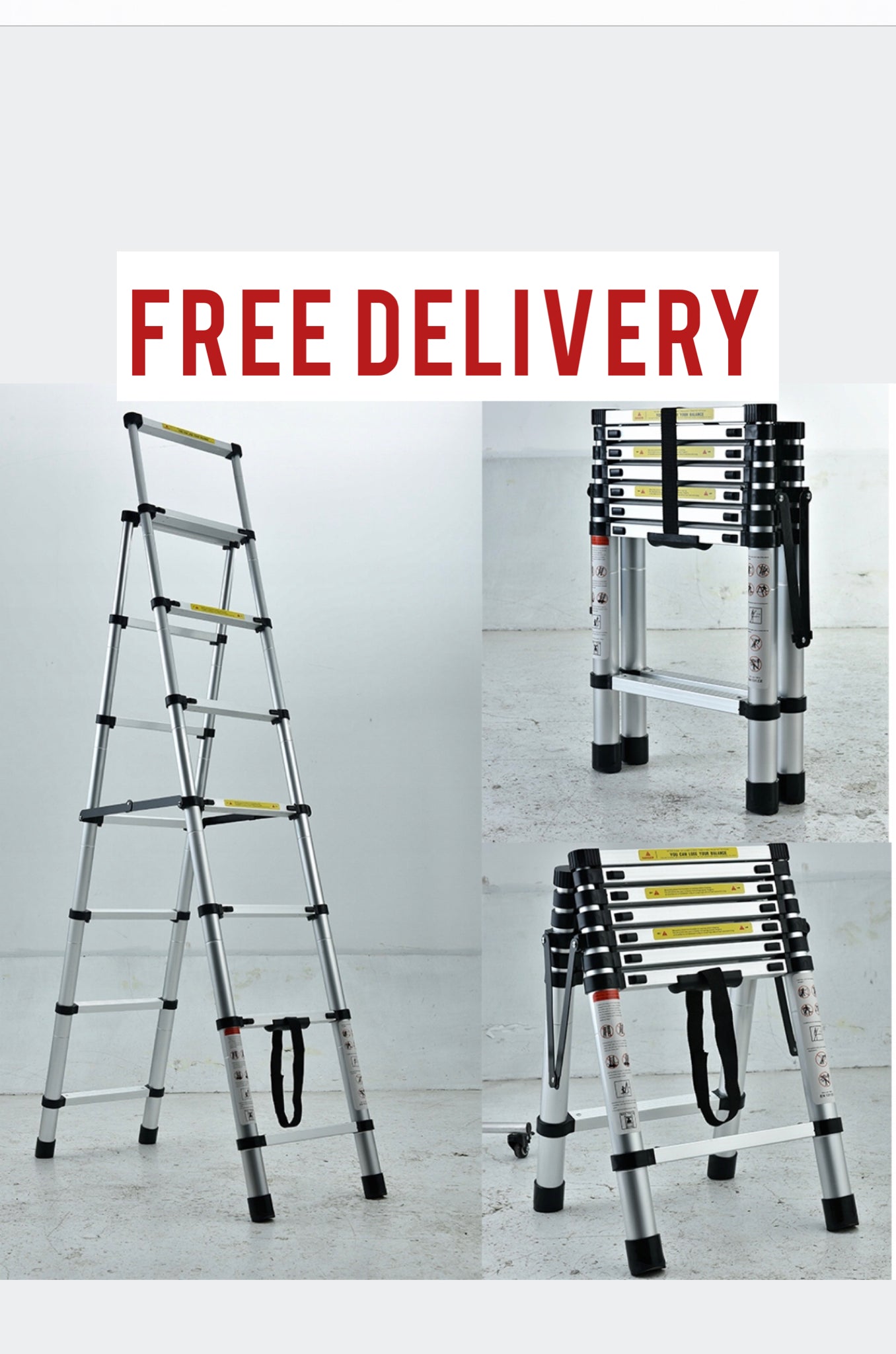 Ladder 2,3 m aluminum up to 150 kg