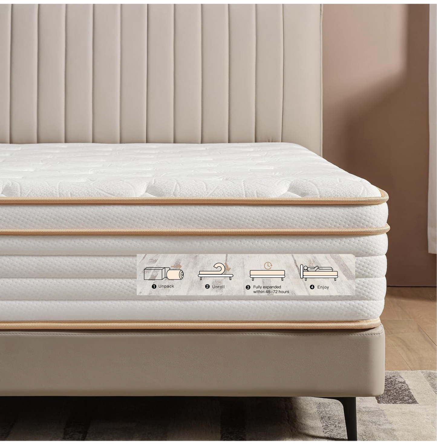 King Mattress, 10 Inch Orthopedic Hybrid Memory Foam King Mattress 5FT, Individually Wrapped Pocket Sprungs