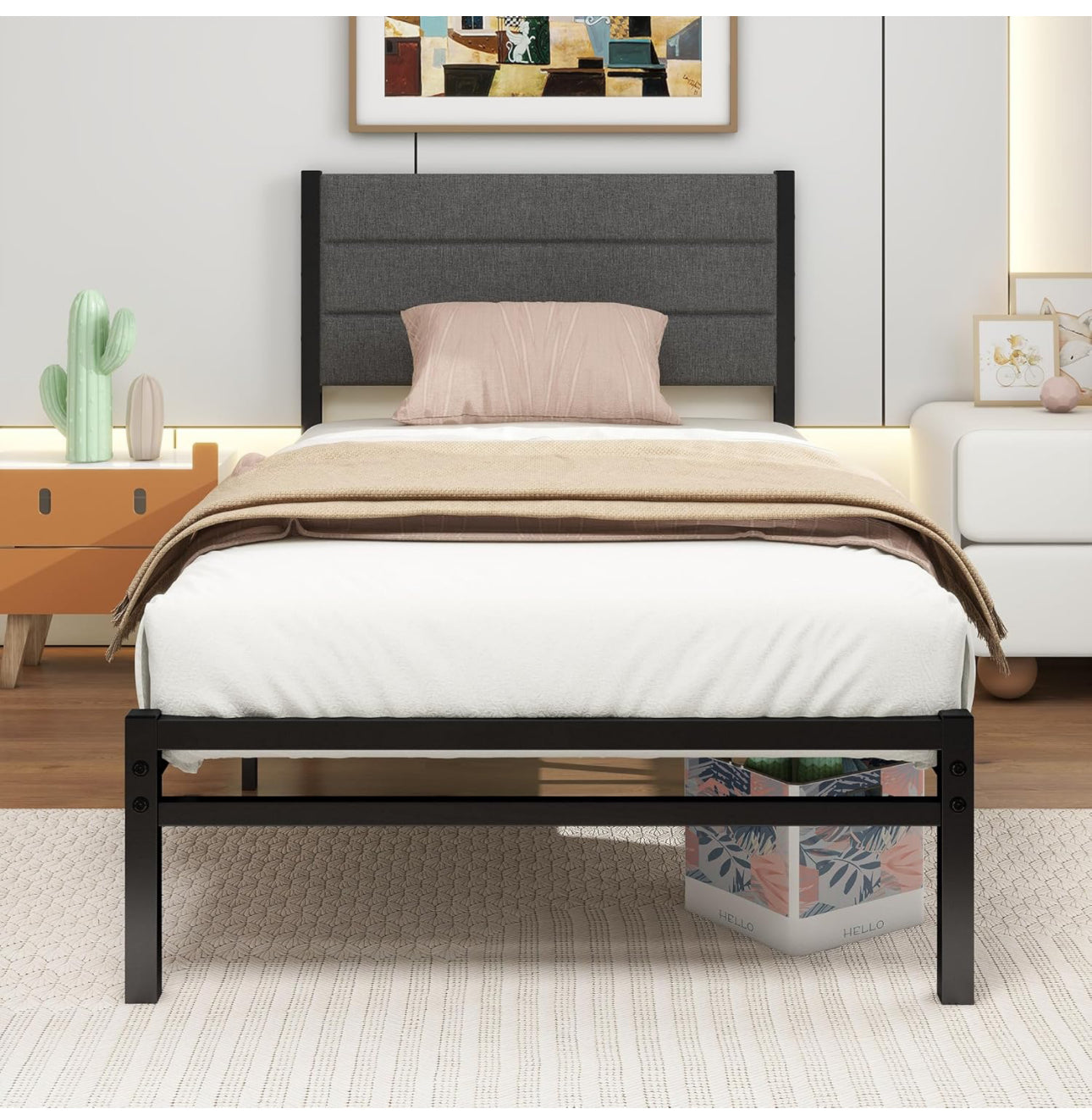 Single Bed Frame Upholstered