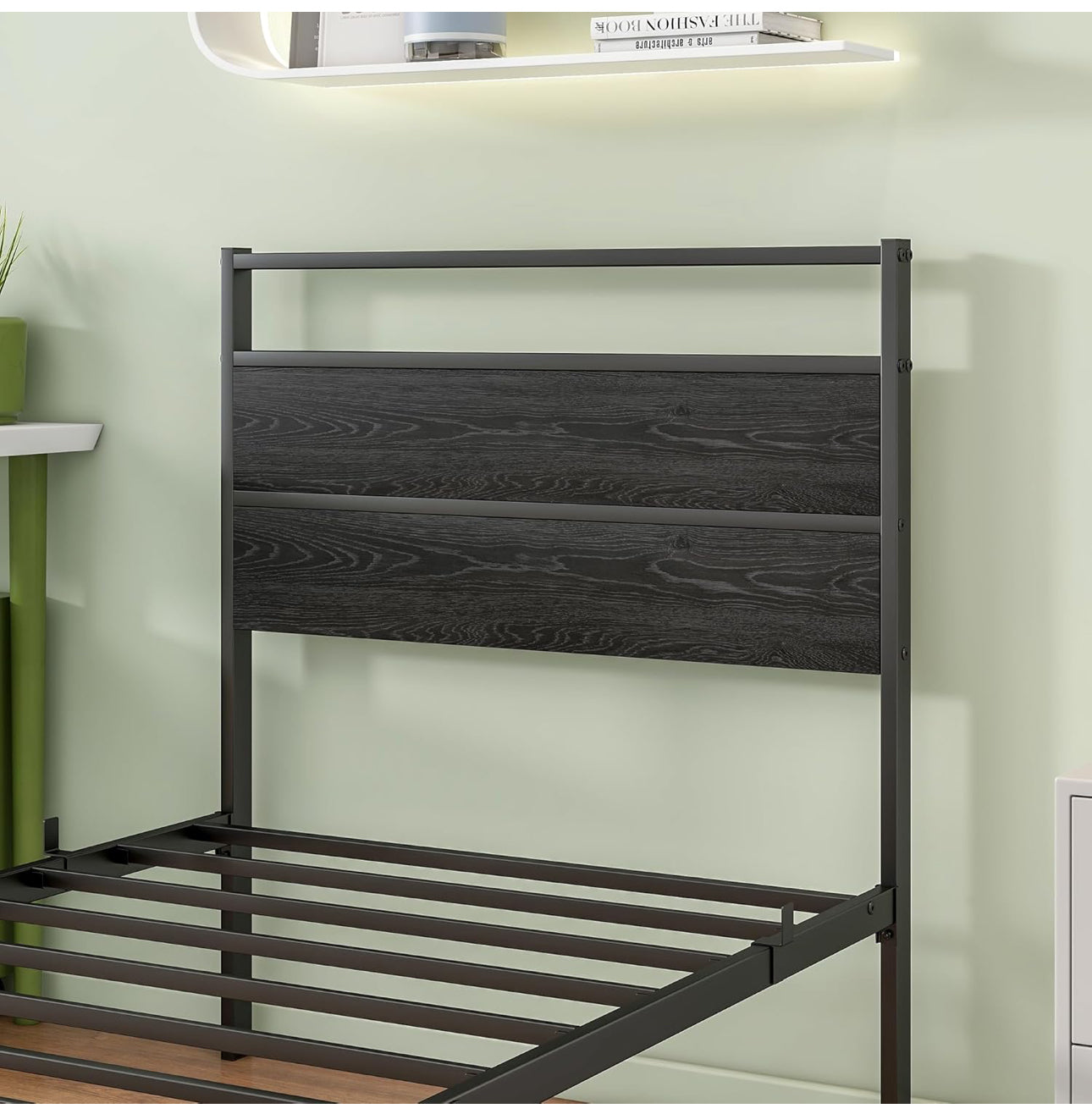 Single Bed Frames with Wood Headboard