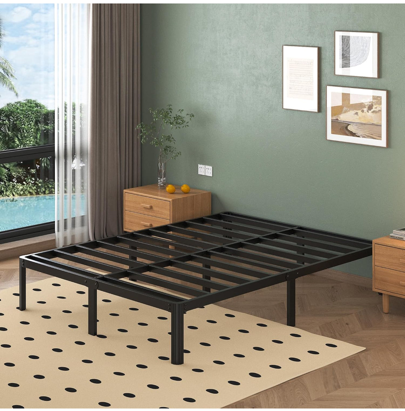 Super King Bed Frame 6ft with Rounded Corner Legs