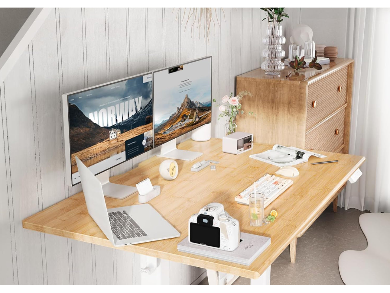 Bamboo Electric Standing Desk