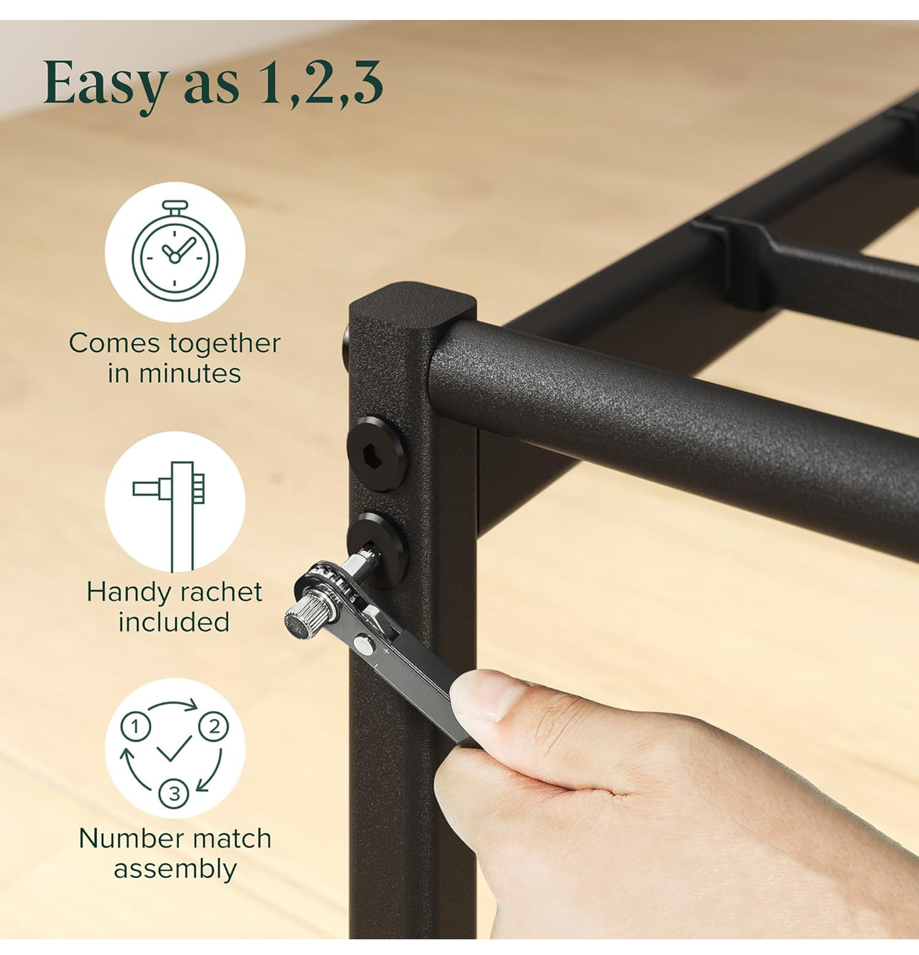 Single Bed Frame  Bed 90x190 cm 30cm Height