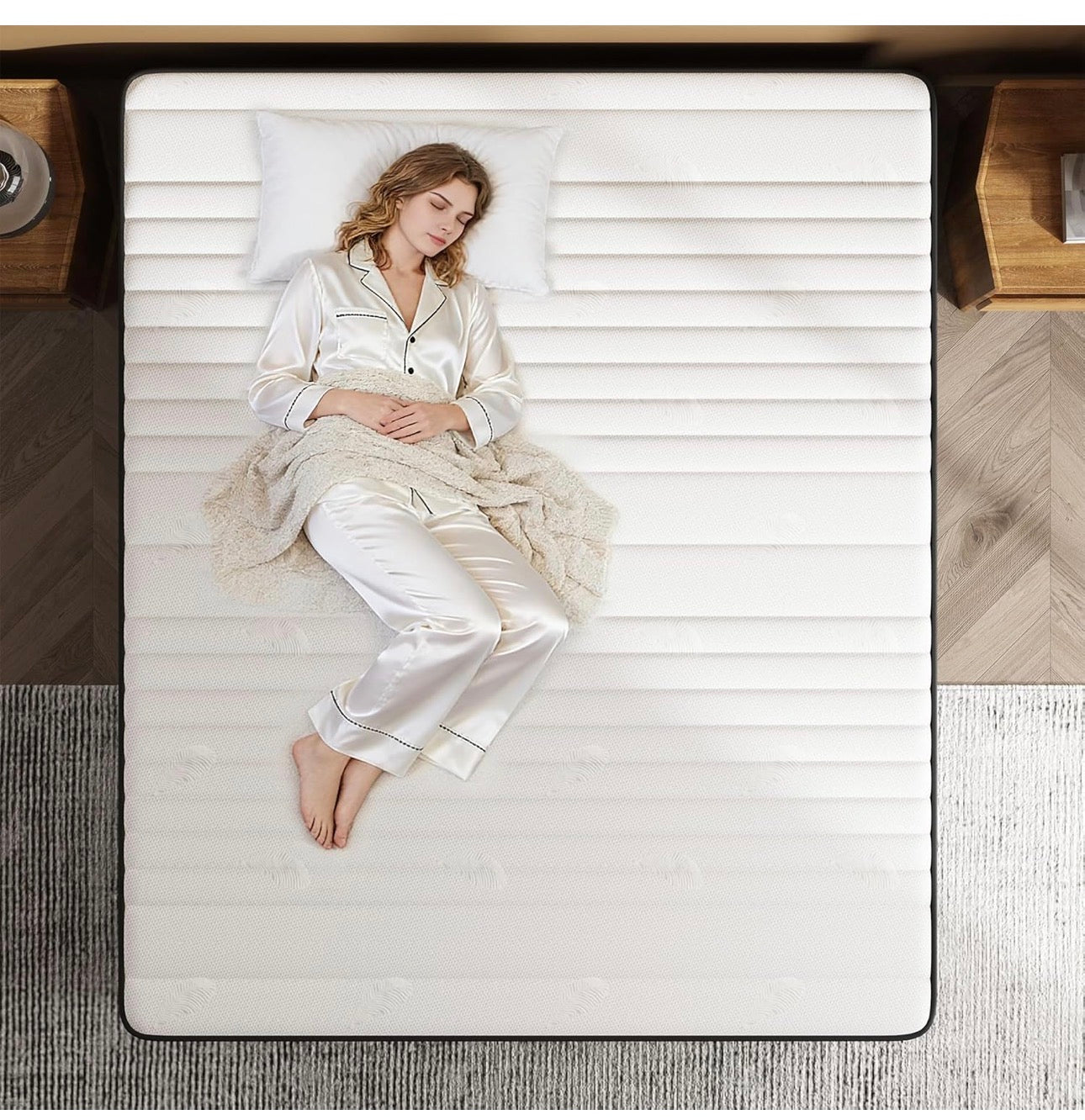 Extra Firm Small Double Mattresses 10 Inch, 7-Zone Hybrid Mattress with Memory Foam and Individually Pocket Spring, Features Motion Isolation & Back Pain Relief, Firm Mattress 120x190x25cm