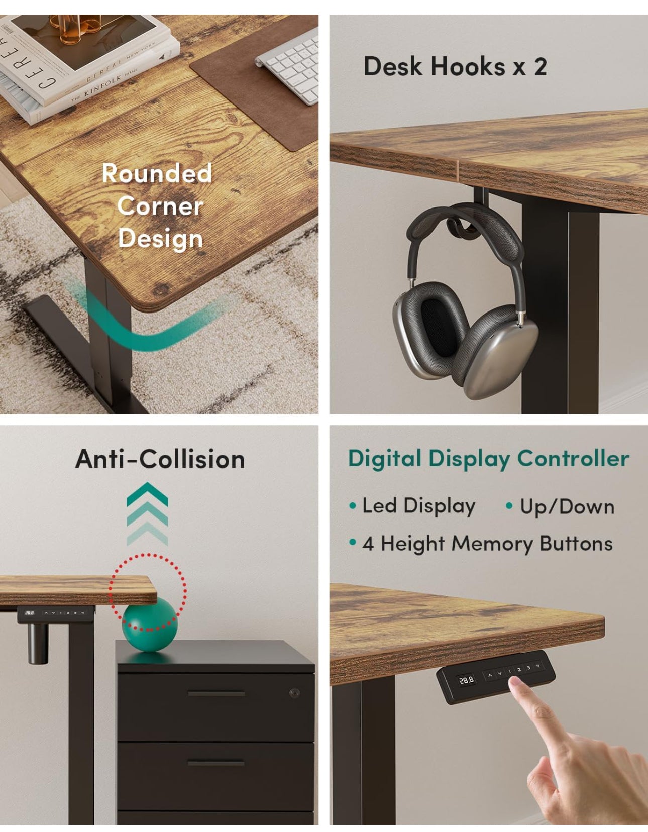 Electric Standing Desk 100 X 60 cm Heigh Adjustable