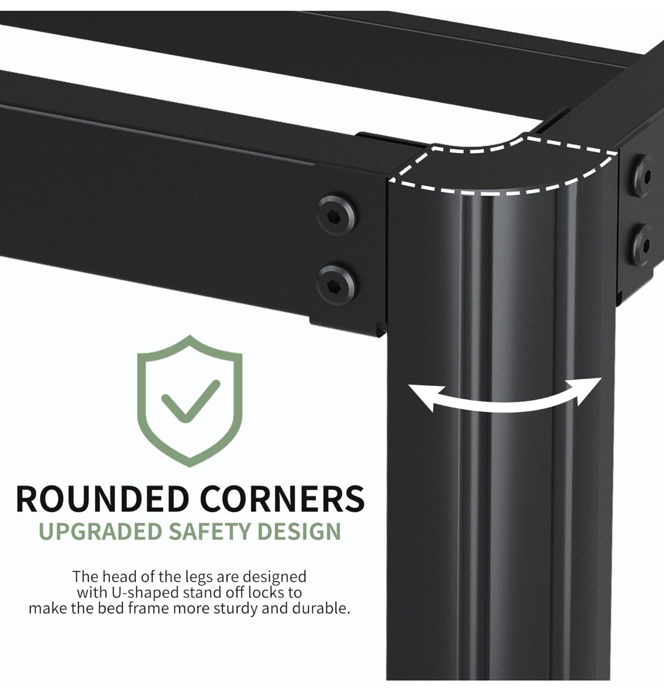 Small Double Bed Frame 4ft with Rounded Corner Legs