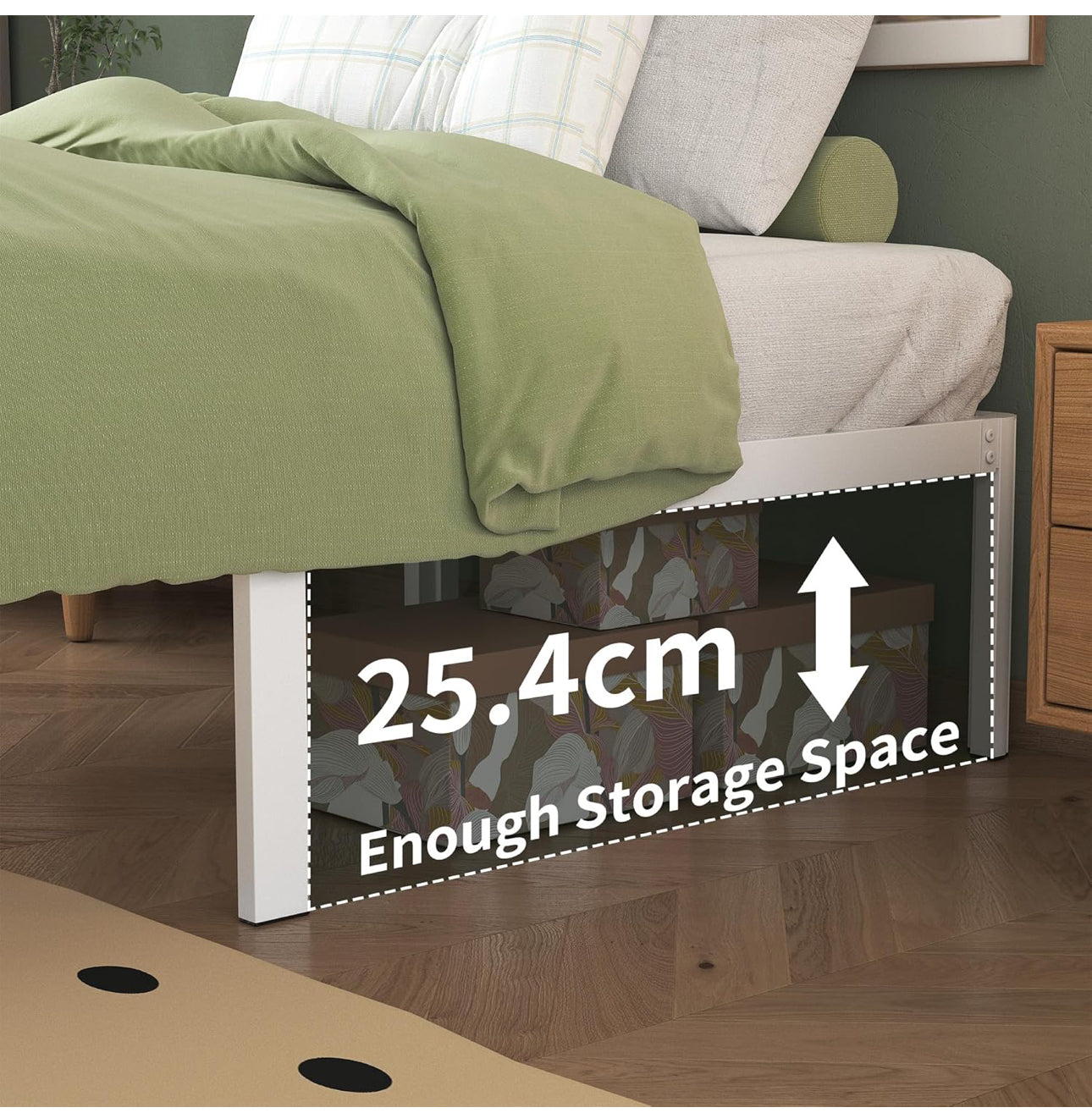 King Size Bed Frame 30.5 cm High with Rounded Corner Legs