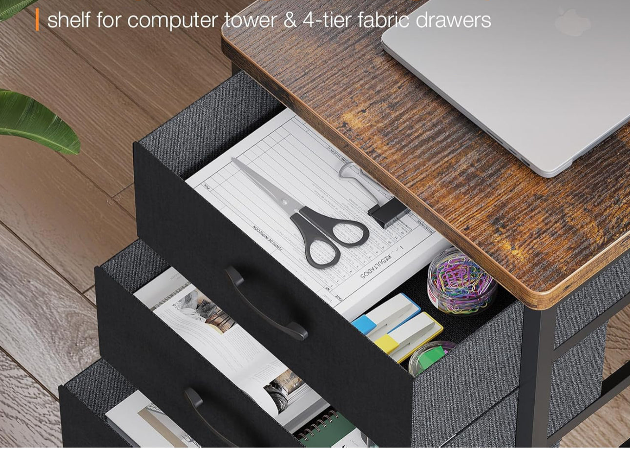Corner Desk with Drawers, L Shaped Computer Desk 1
