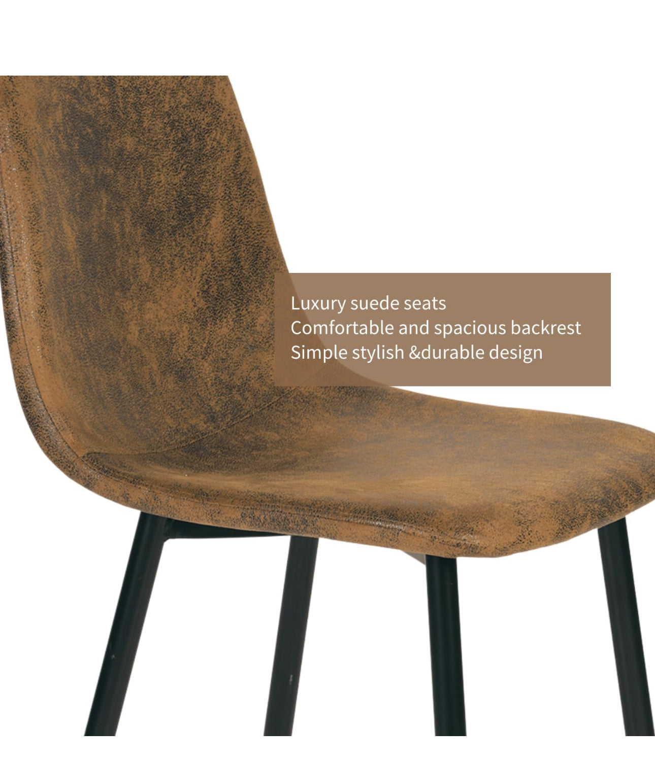 Set of 6 Suede Dining Chairs Soft Chairs Upholster