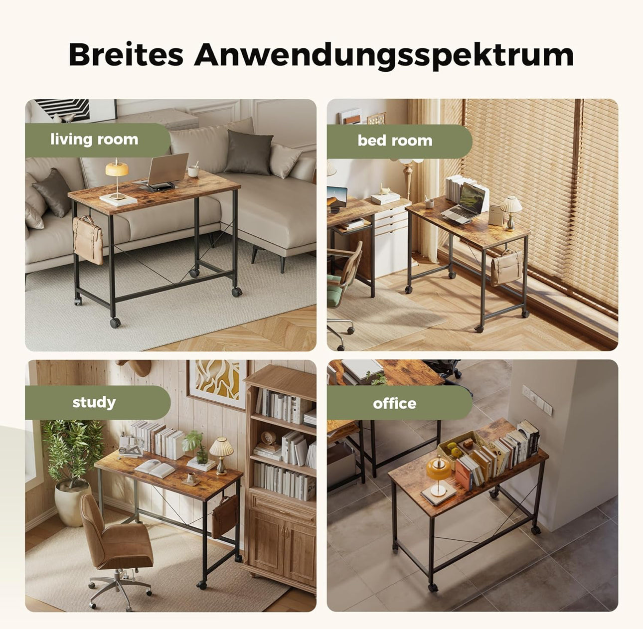 100 cm Computer Desk With Wheel