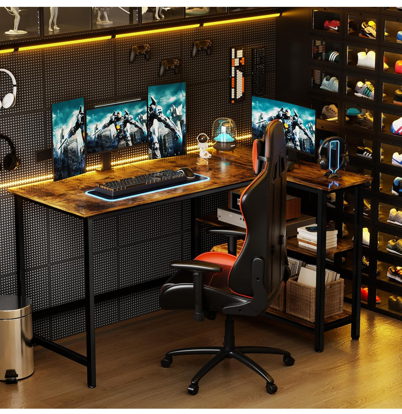 L Shaped Desk, 100x72cm Gaming Computer Desk