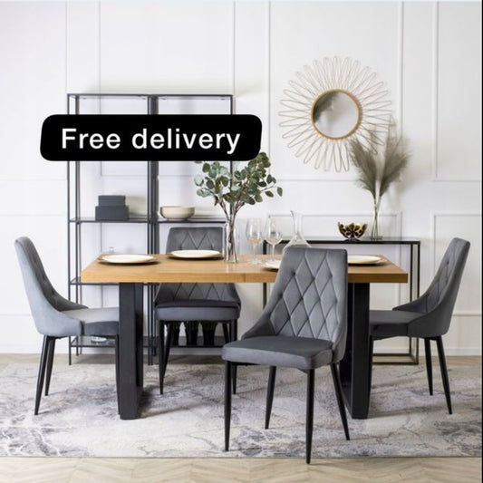Set of 4x Velvet Upholstered Chairs