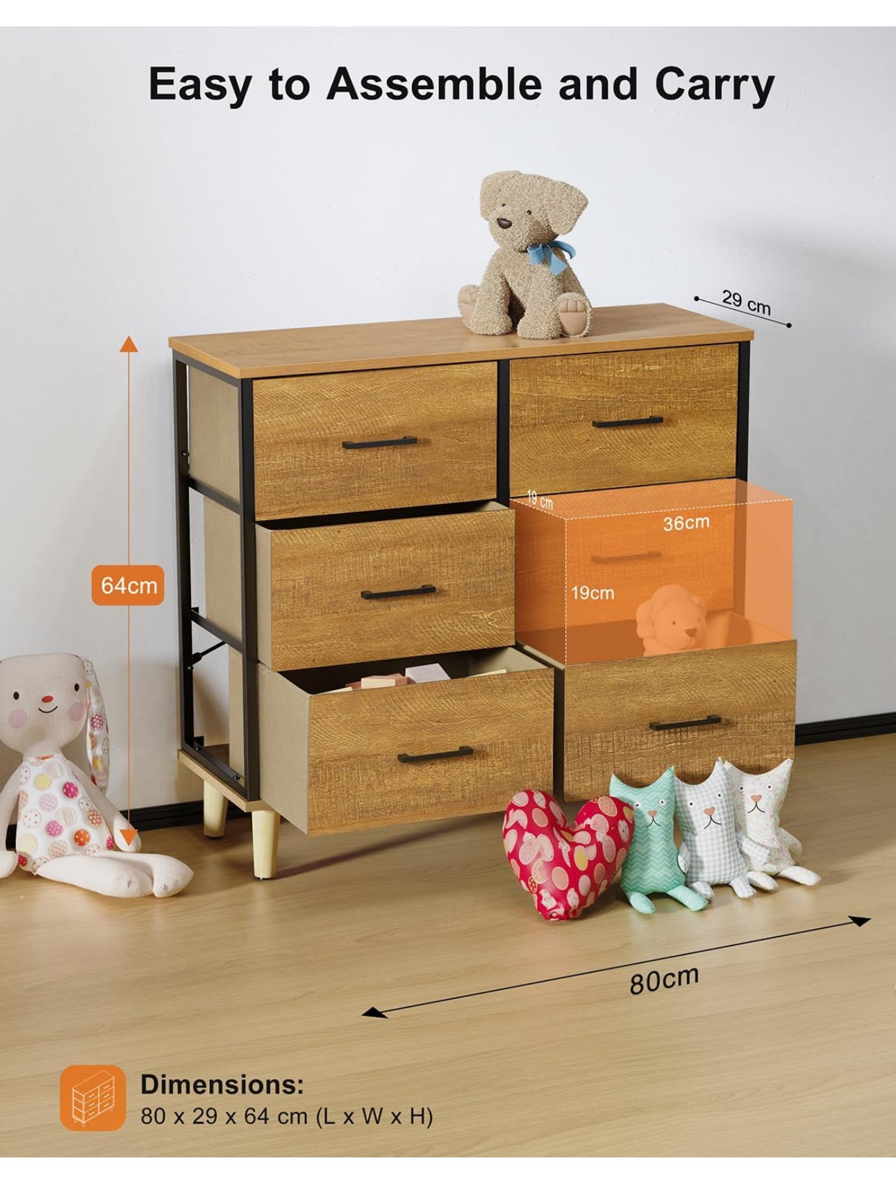 Dresser for Bedroom with 6 Drawers