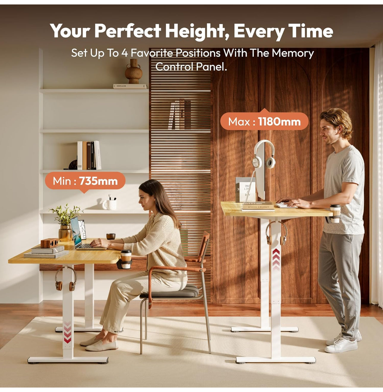 Electric Standing Desk ONE PIECE 110 * 54 Height
