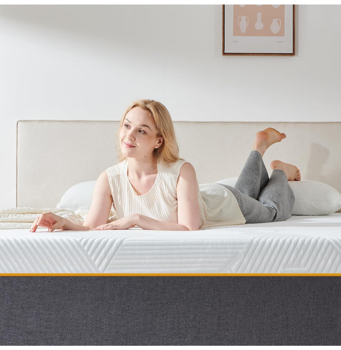 Mattress,22cm Thickness Double Mattress with Memory Foam