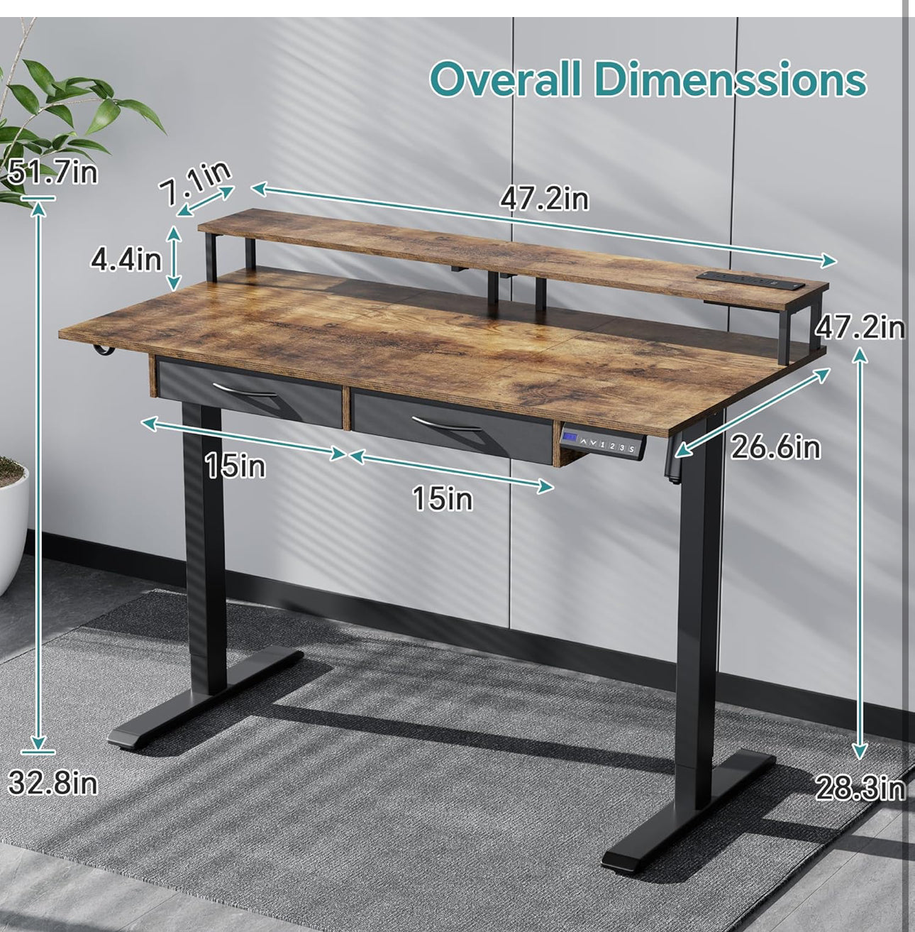 Standing Desk, Electric Height Adjustable Desk