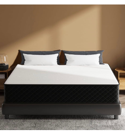 Extra Firm Small Double Mattresses 10 Inch, 7-Zone Hybrid Mattress with Memory Foam and Individually Pocket Spring, Features Motion Isolation & Back Pain Relief, Firm Mattress 120x190x25cm