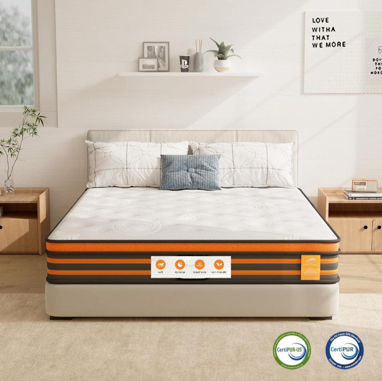 4FT Small Double Mattresses,10 Inch Gel Memory Foam Pocket Sprung Mattress with Breathable Soft Fabric,9 Zone Orthopedic Small Double Mattress,Back Pain Relief