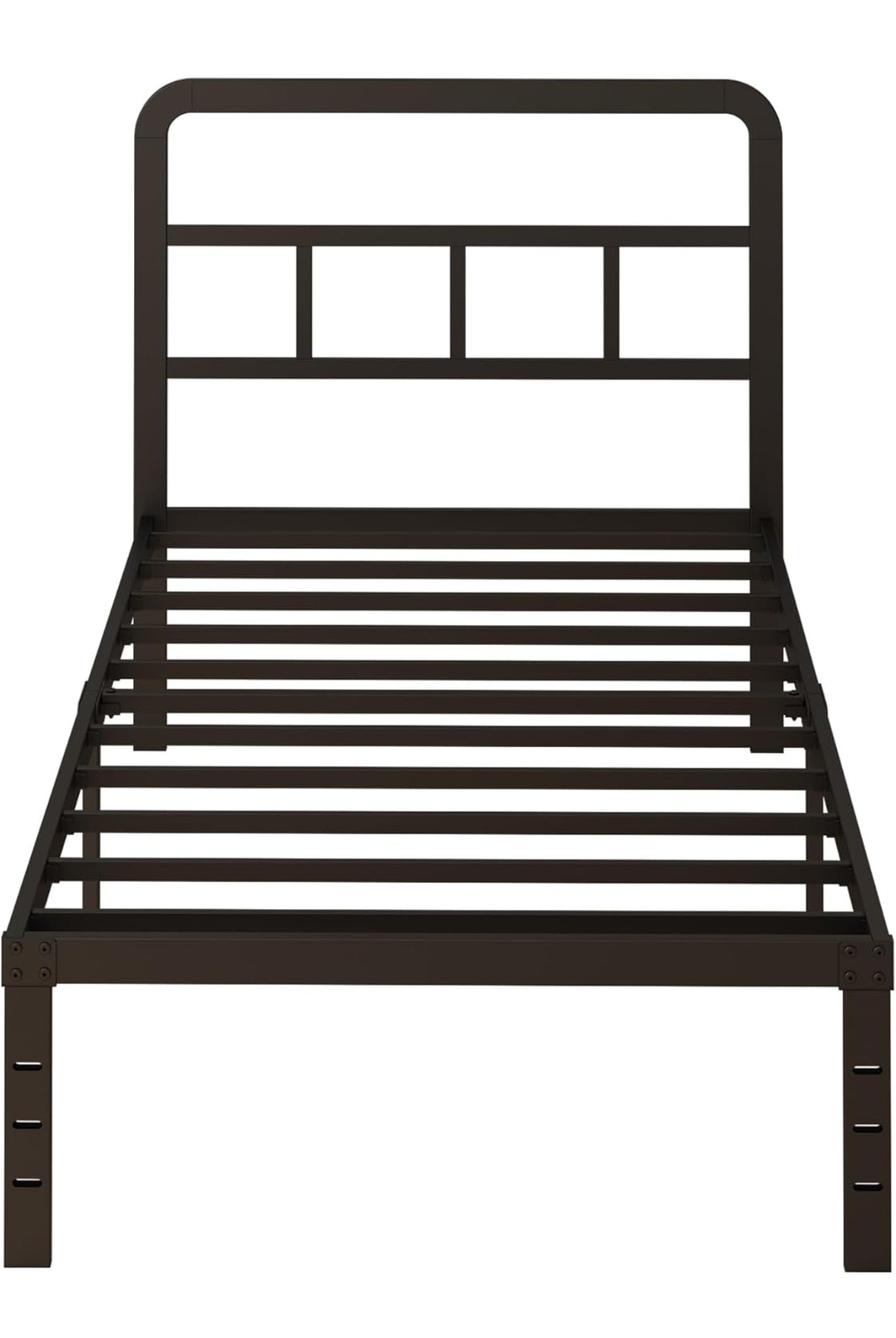 Black Single Bed Frame with Curved Headboard