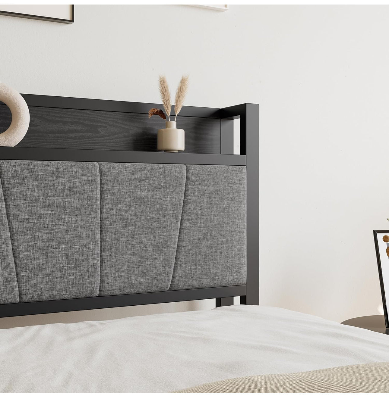 3ft Single Bed Frame with Storage Headboard