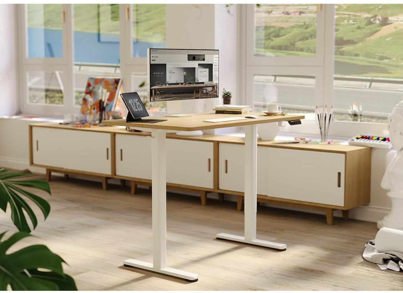 Electric Standing Desk, Adjustable Height Stand