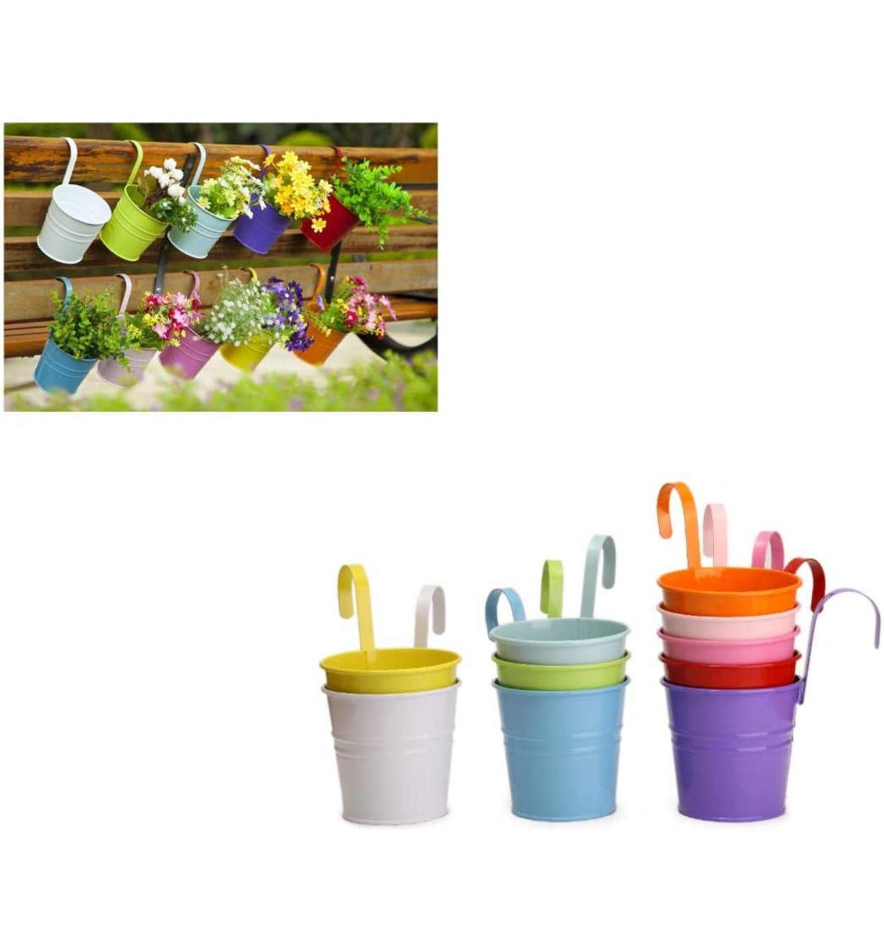 10 Pack Metal Iron Hanging Pots