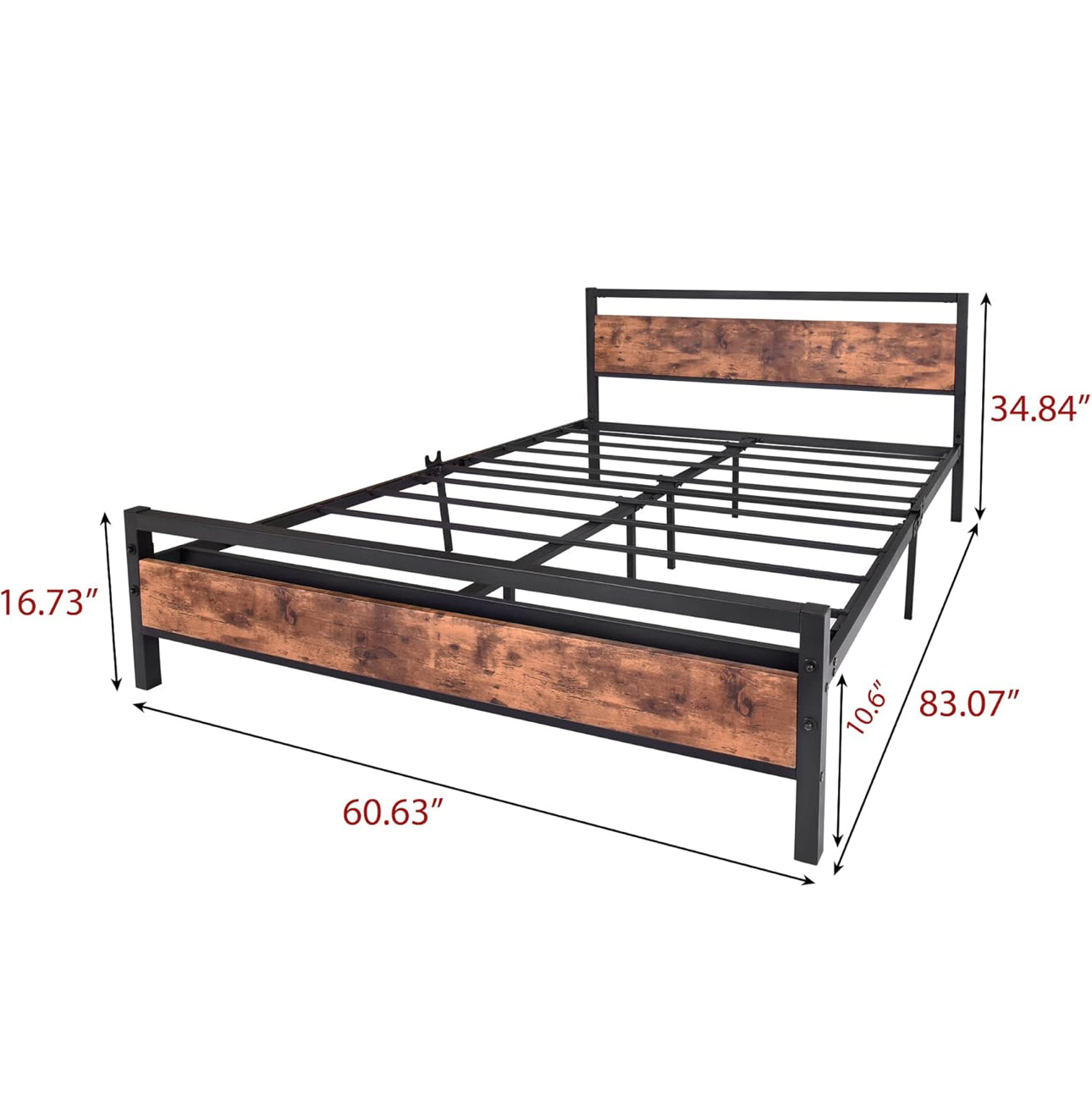 King Size Bed Frame with Wooden Headboard