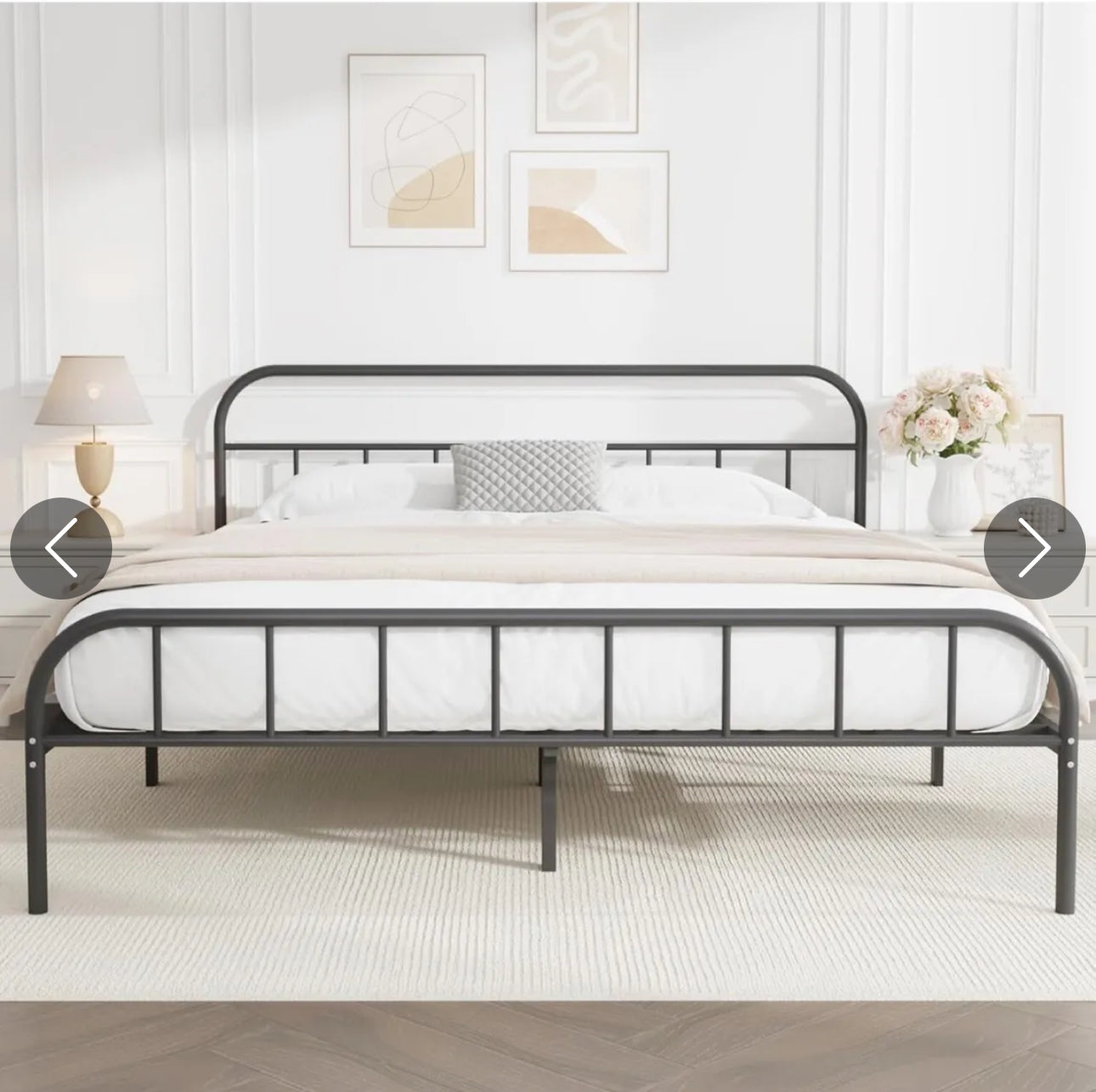 Double Metal Bed Frame with Large Storage Space