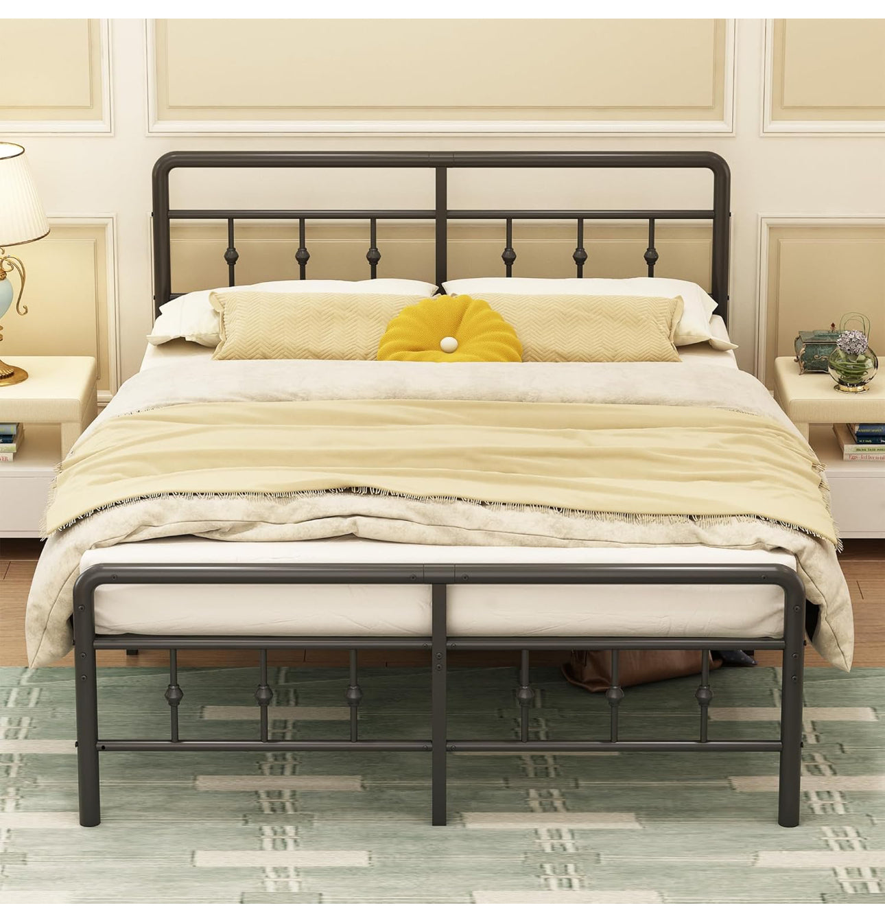 Small Double Bed Frame 4ft with Victorain Headboard and Footboard