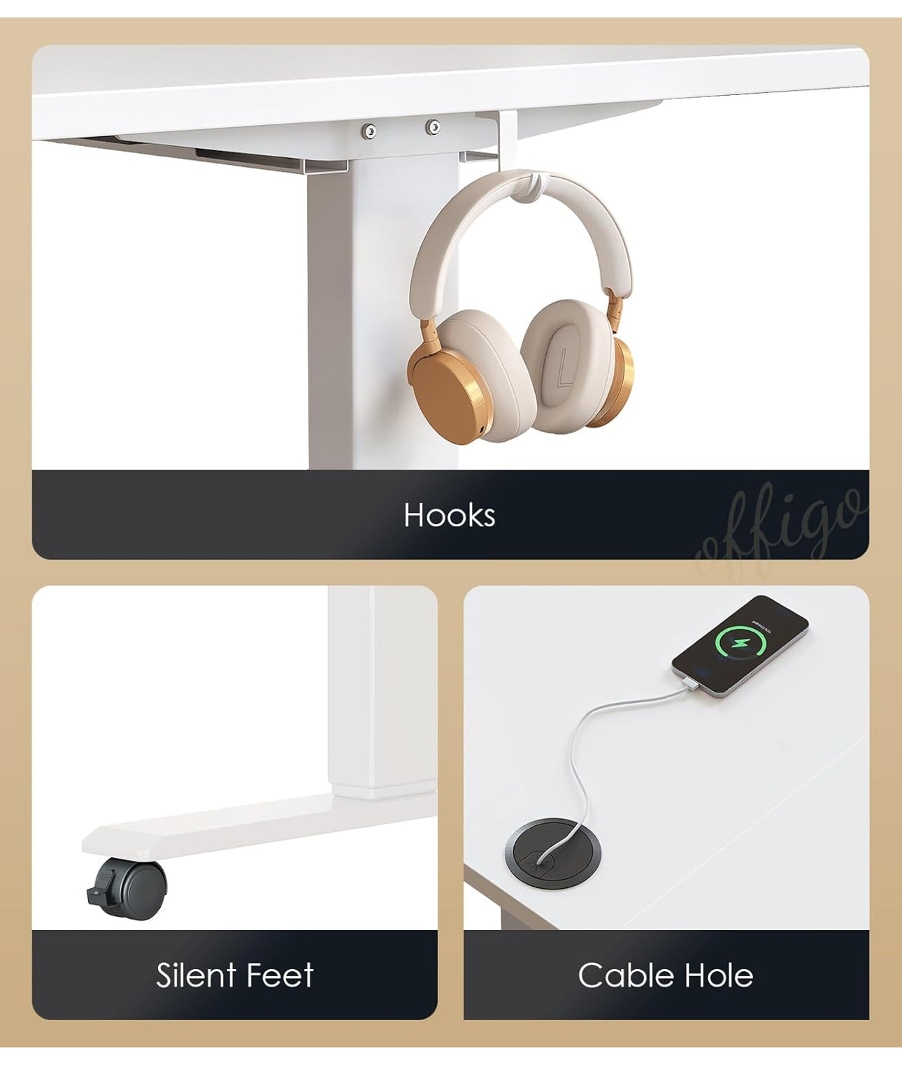 Height Adjustable Standing Desk 160x70cm