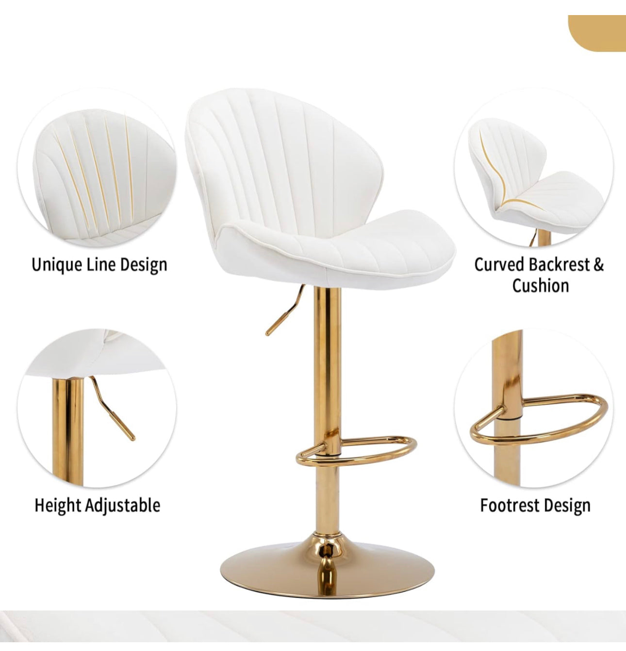 Velvet Bar Stools Set of 2