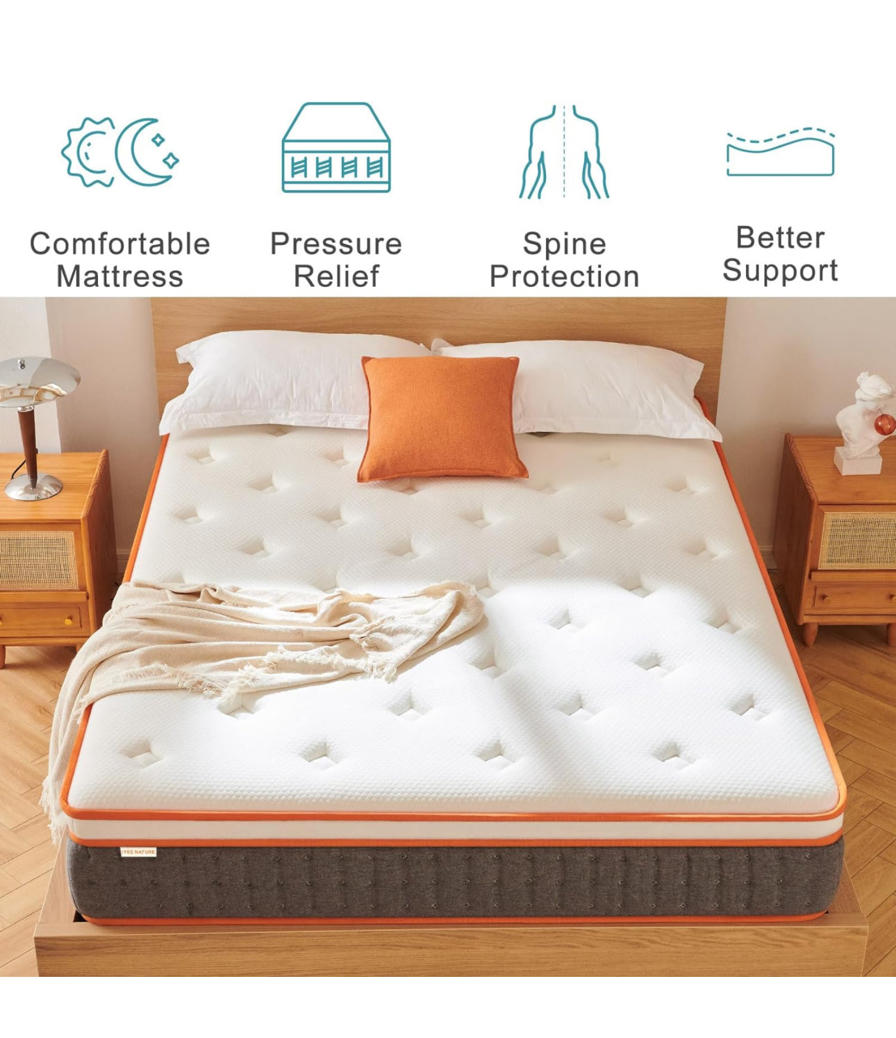 Double Mattress, 10 Inch Hybrid Mattress