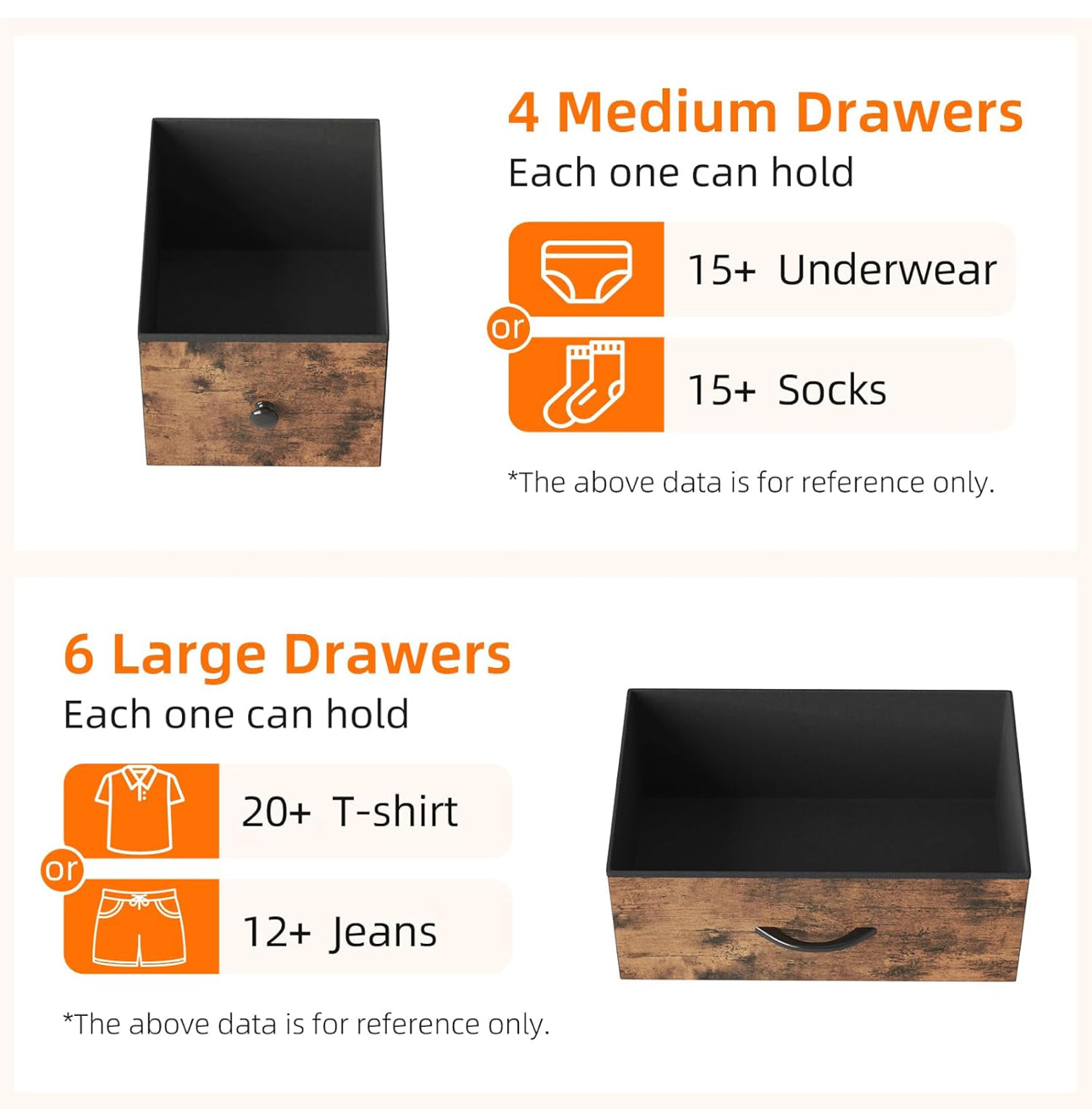 Chest of Drawers, Fabric Dresser for Bedroom with 10 Drawers