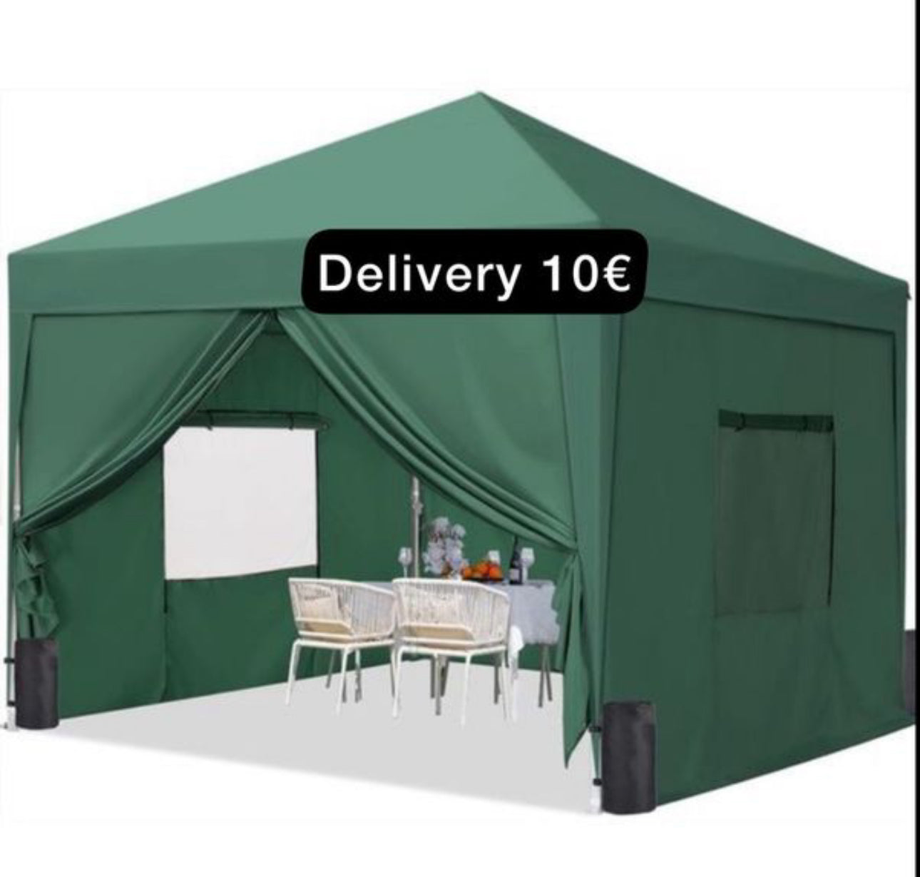 Pop Up Gazebo with 4 Sides, 3 x 3m
