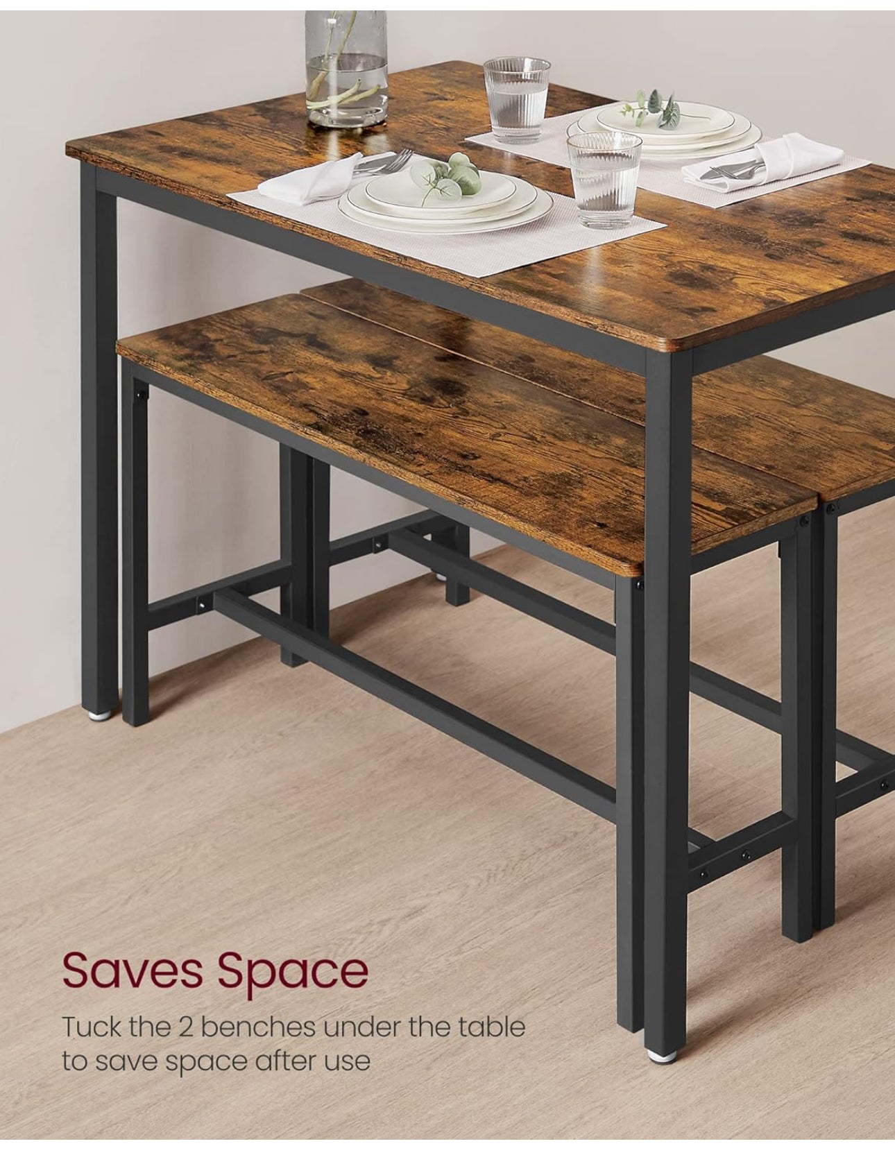 Dining Table with 2 Benches