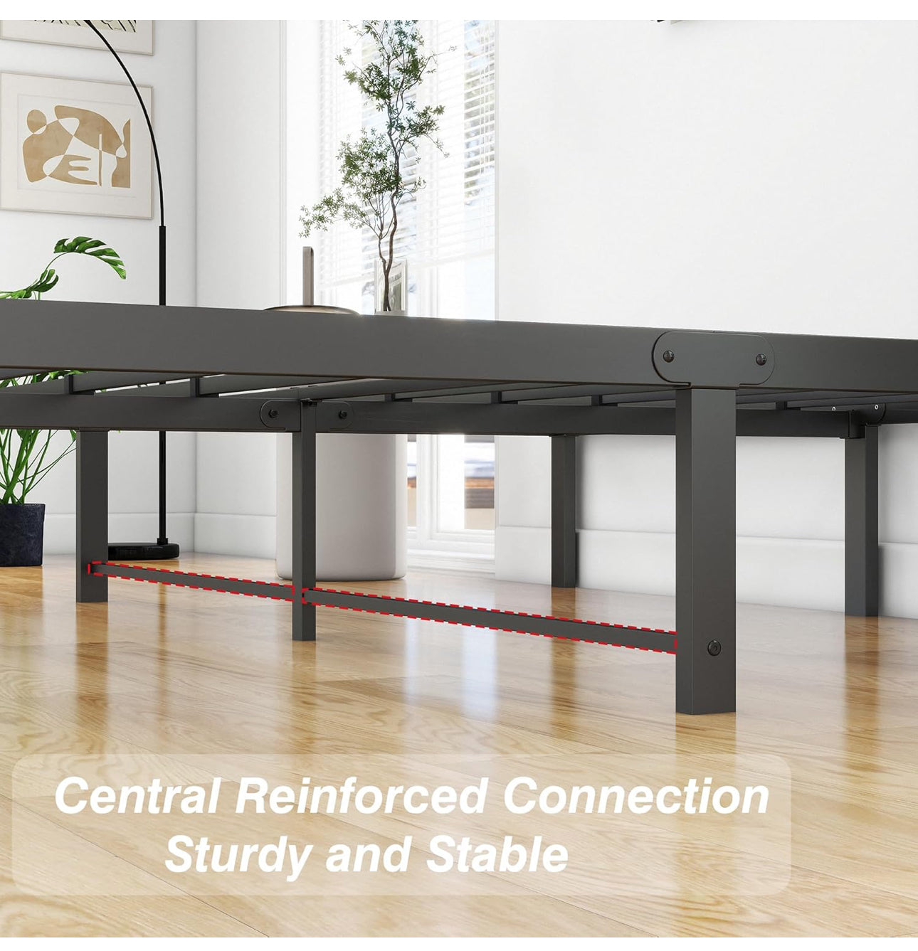 4ft6 Double Bed Frames, 36cm High Metal Platform