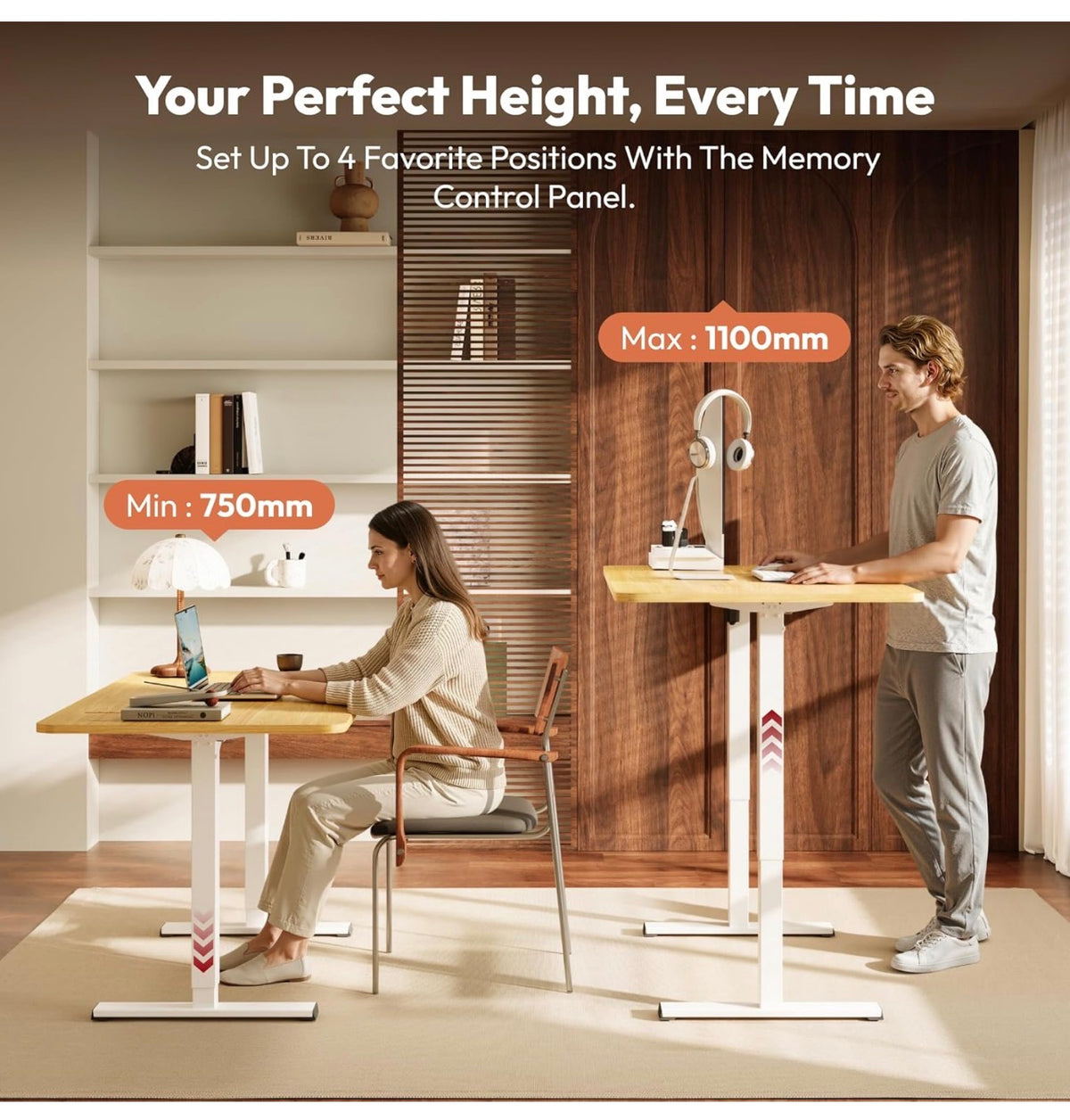 Electric Standing Desk ONE PIECE 110 * 54 Height