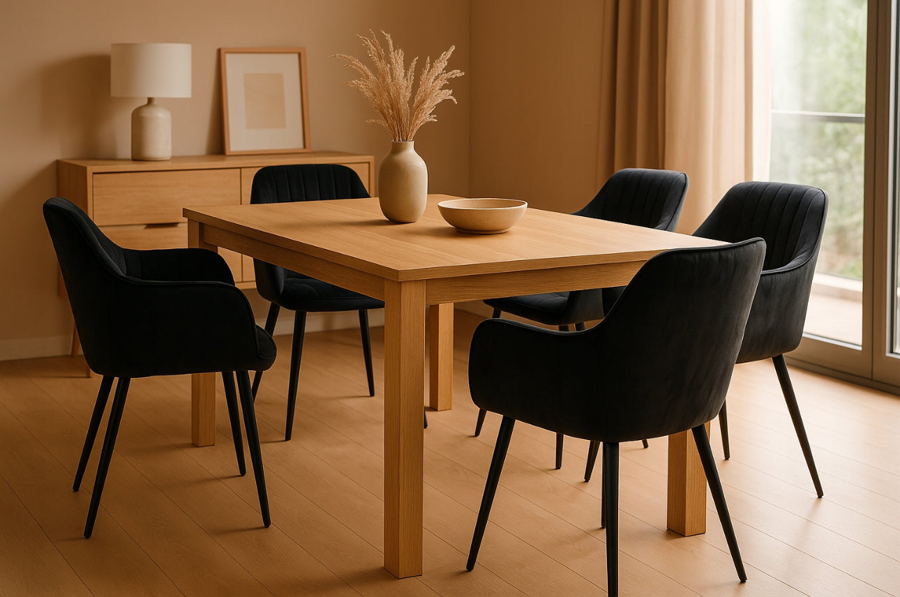 4x Upholstered Grey Velour Chairs