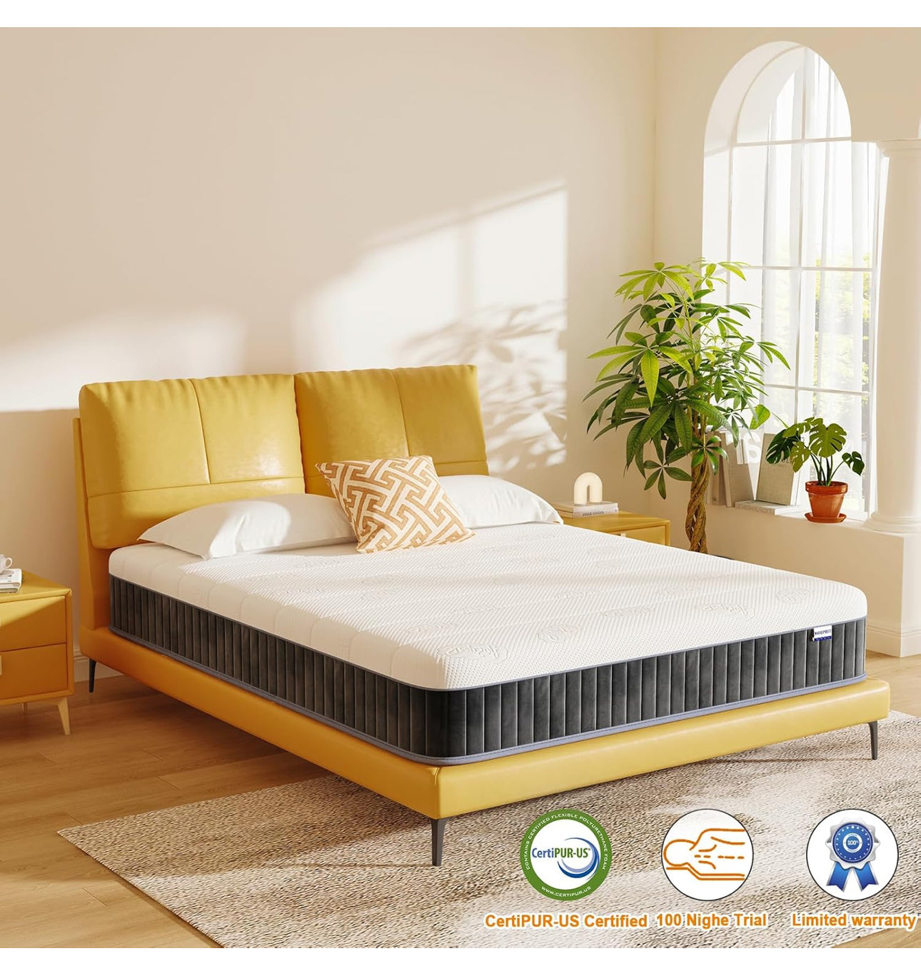 4FT Small Double Mattress 120x190cm – 25cm Thick Pocket Sprung, Firmness H3 & H4, 7-Zone Back Support, OEKO-TEX® Certified, Breathable Cover for Side & Back Sleepers