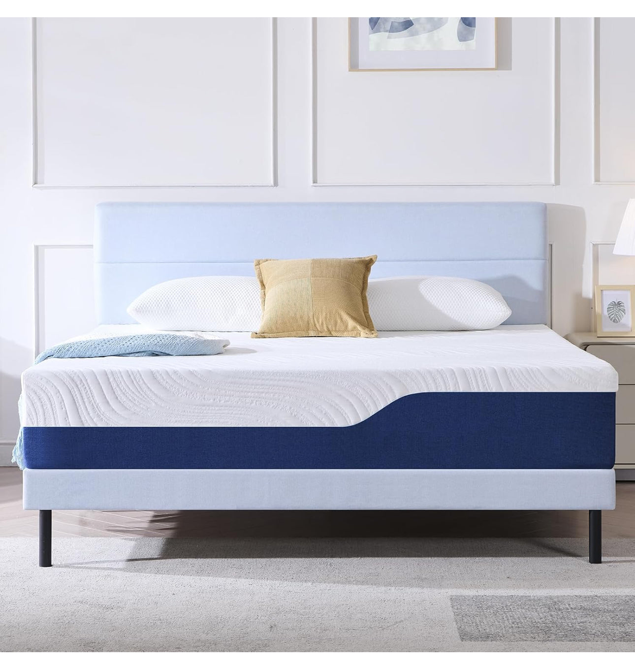 Super King Mattress (180x200x20cm) – 20cm Medium Firm Memory Foam Mattress with Carved Knitted Cover for Pressure & Back Pain Relief