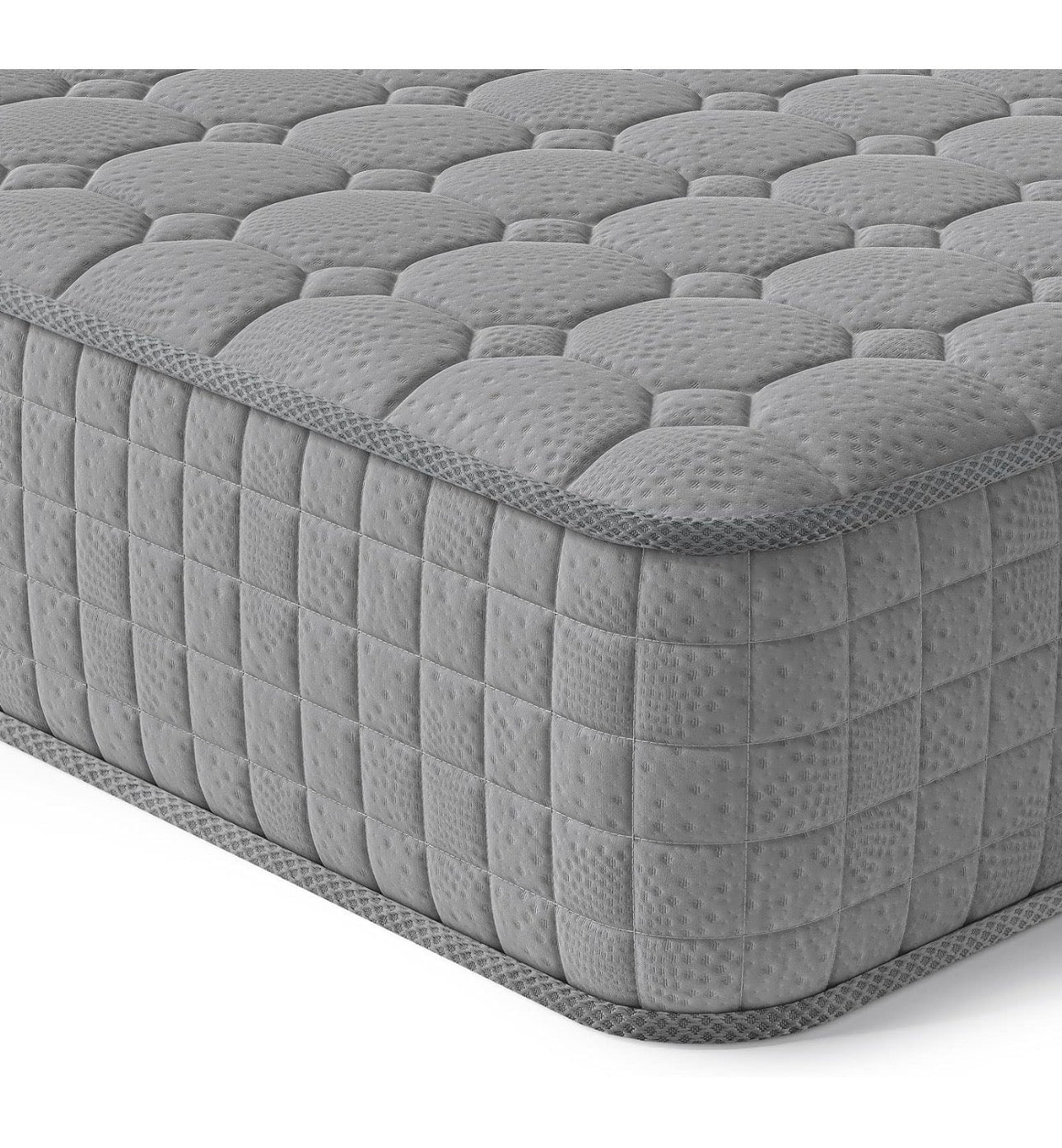 4FT6 Double Mattress, 10 Inch Hybrid Mattress with Breathable Memory Memory Foam and Individually Pocket Spring - Medium Firm, Grey