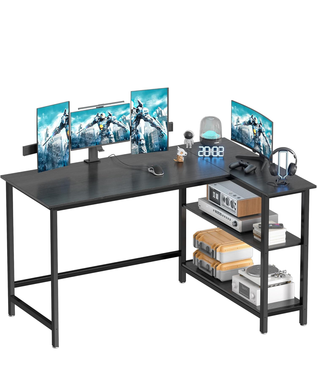 L Shaped Desk, 110x80cm Gaming Computer Desk