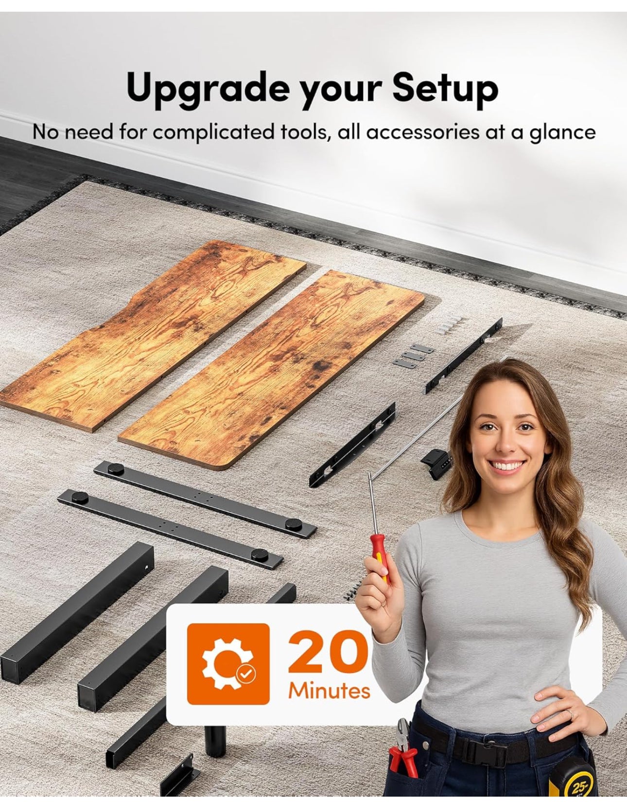 100 x 60cm Electric Height Adjustable Standing Desk