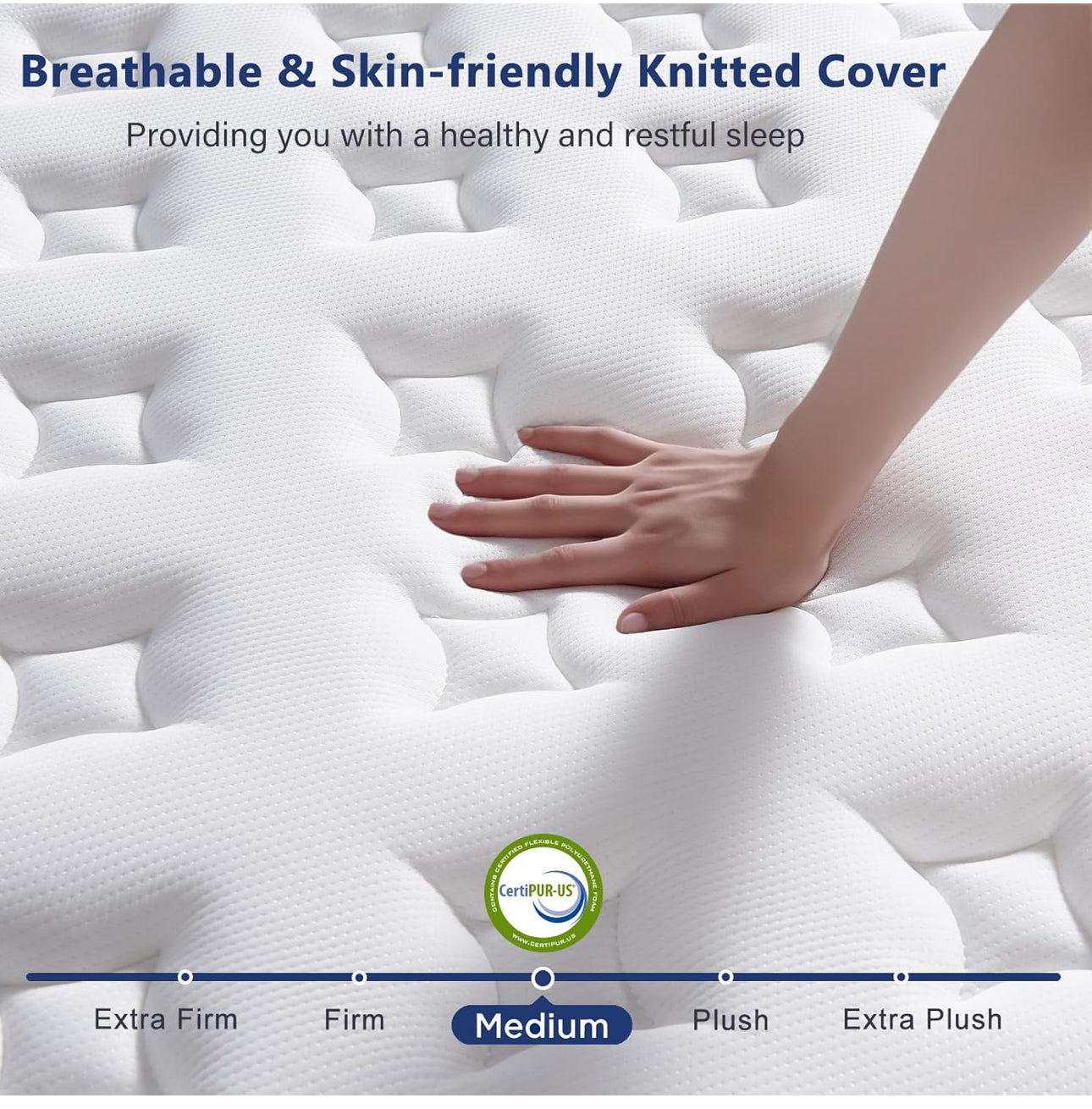 King Size Mattress 10.6 Inch, 5FT 7 Zone Orthopedic Mattress,Skin Friendly Cloth