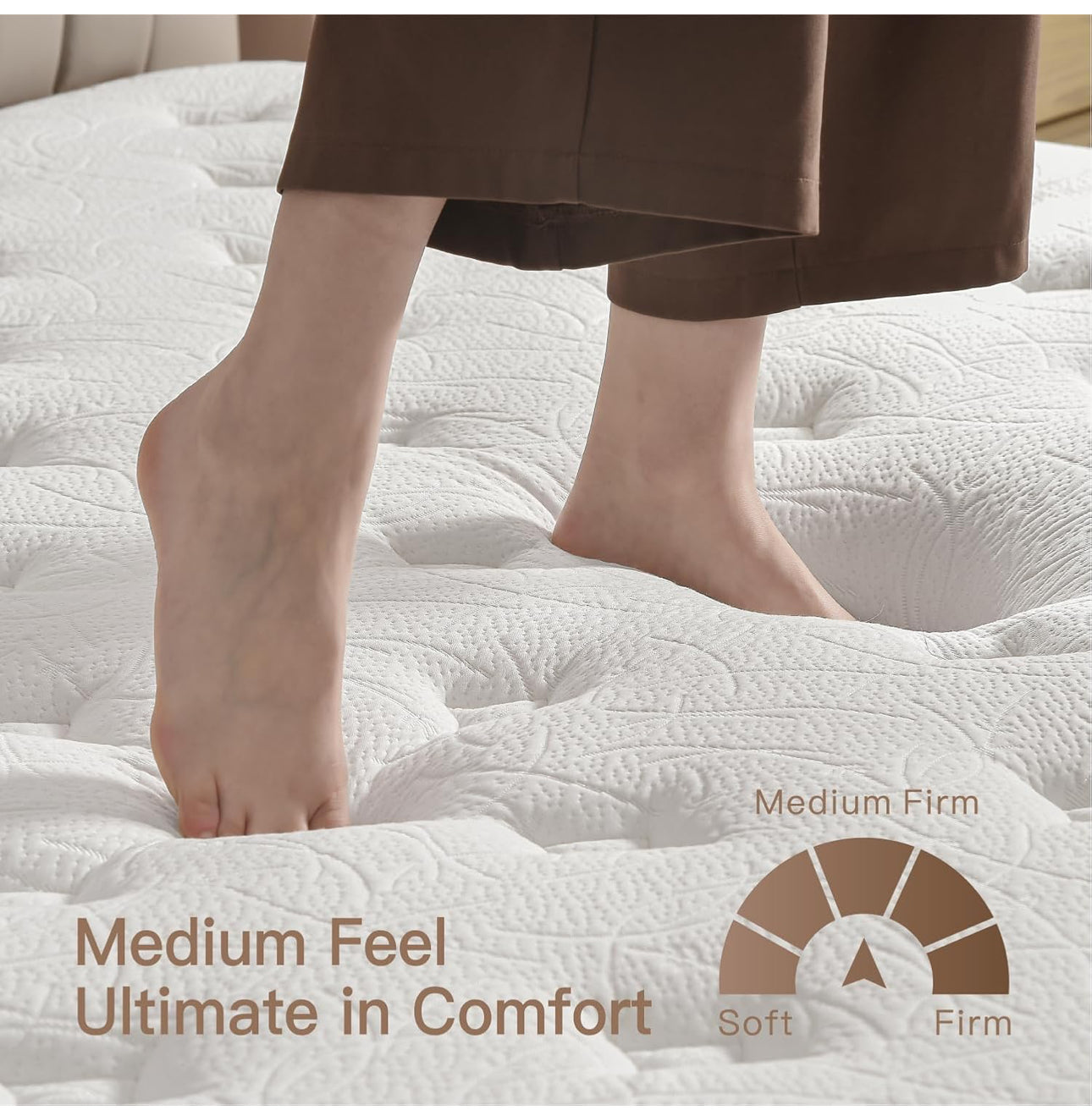 King Mattress, 10 Inch Orthopedic Hybrid Memory Foam King Mattress 5FT, Individually Wrapped Pocket Sprungs