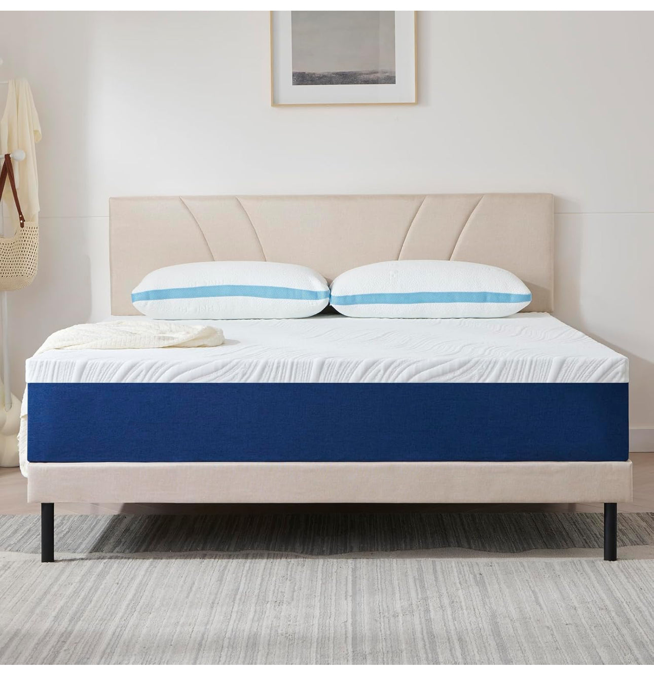Super King Mattress for Super King Bed,20cm Height,Memory Foam With Carved Knitted Cover for Pressure and Back Pain Relief